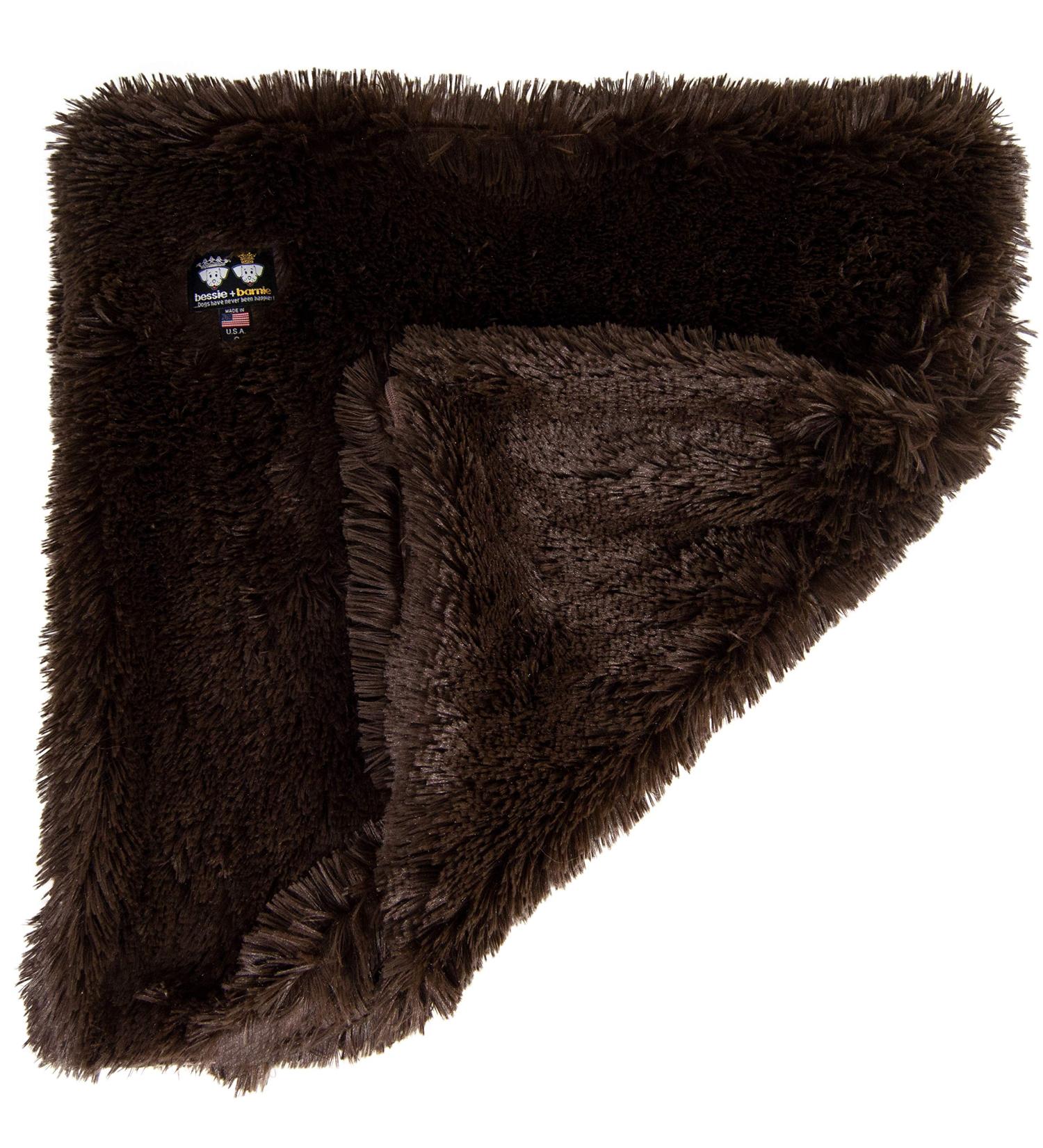 Bessie and Barnie Grizzly Bear Luxury Shag Ultra Plush Faux Fur Pet, Dog, Cat, Puppy Super Soft Reversible Blanket (Multiple Sizes) S- 24" x 24"