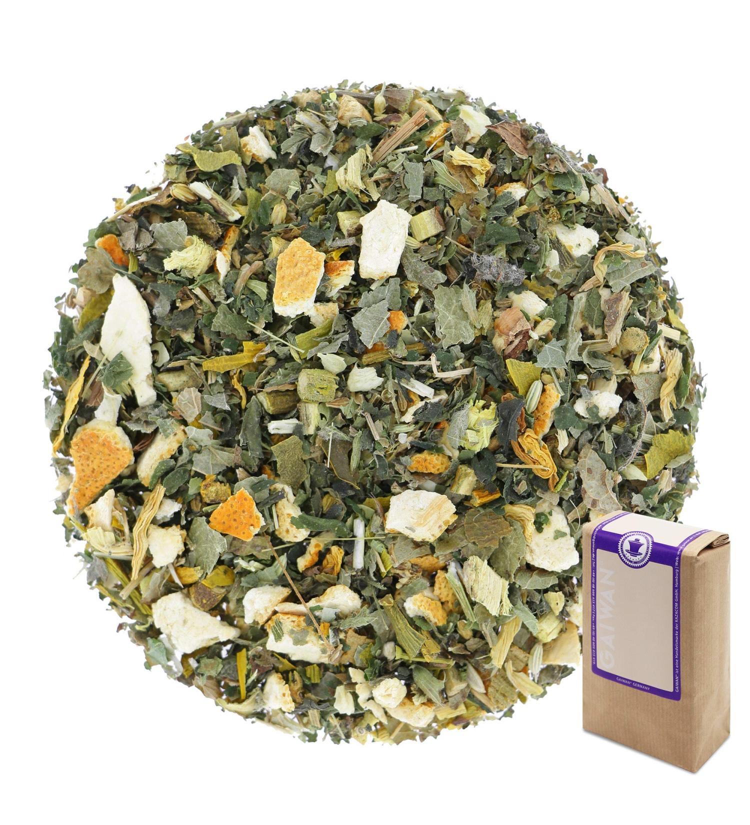 No. 1122: Herbal Tea Loose Leaf "Cuddle Tea" - 100 g (3.5 oz) - GAIWAN Germany - Orange Mistletoe Aniseed Balm red Currant Milfoil Licorice Fennel Seeds Jasmine and Sunflower Petals 100g - Buy Online on GoSupps.com