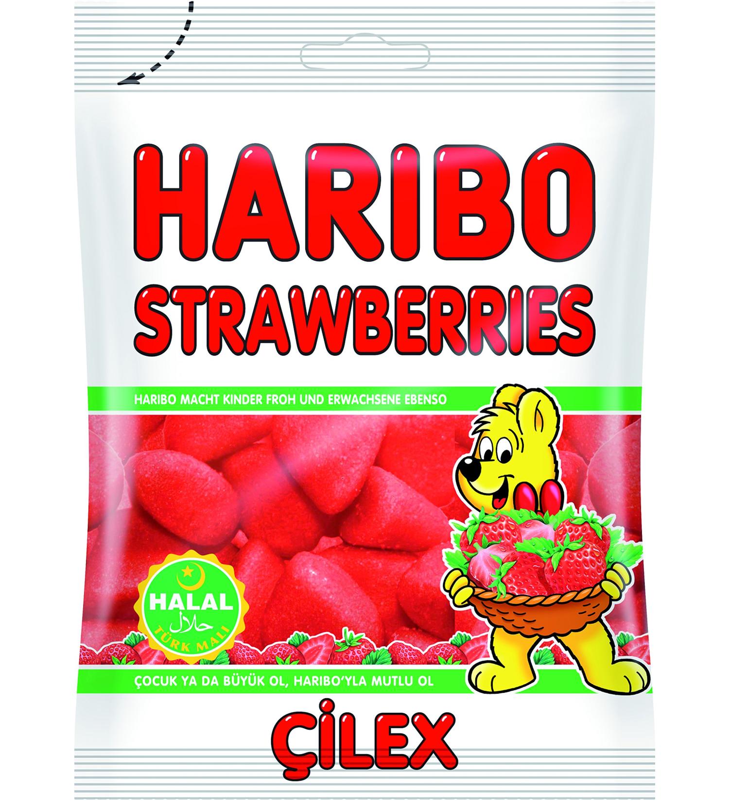 Lot De 4 Paquets : HARIBO HALAL Strawberries 80g - Buy Online on GoSupps.com