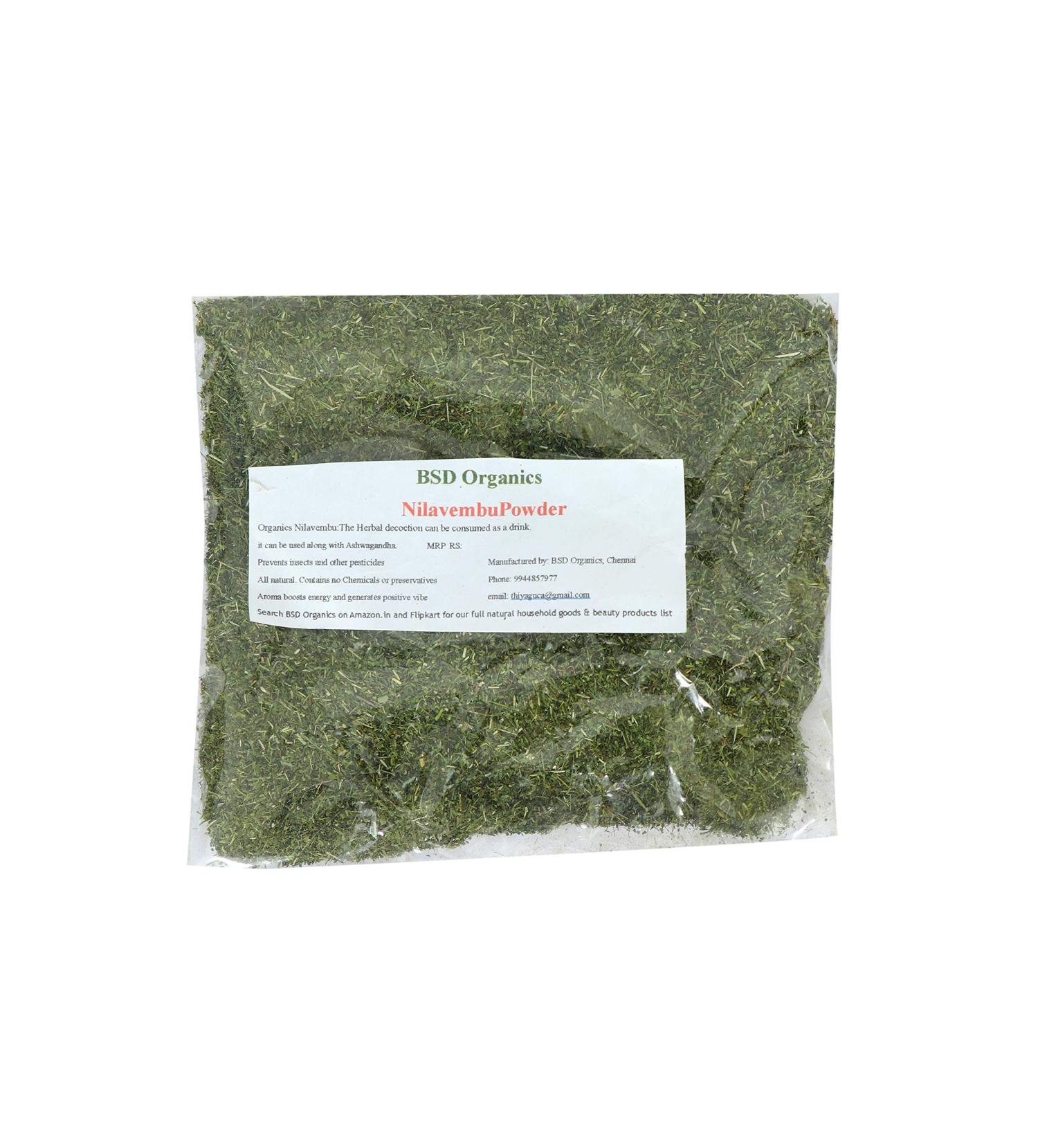 BSD Organics Powder of Nilavembu/Kalmegh/Siriyanangai/Andrographis Paniculata for Nilavembu kudineer/Herbal Tea Concoction and more (1 Kilogram)
