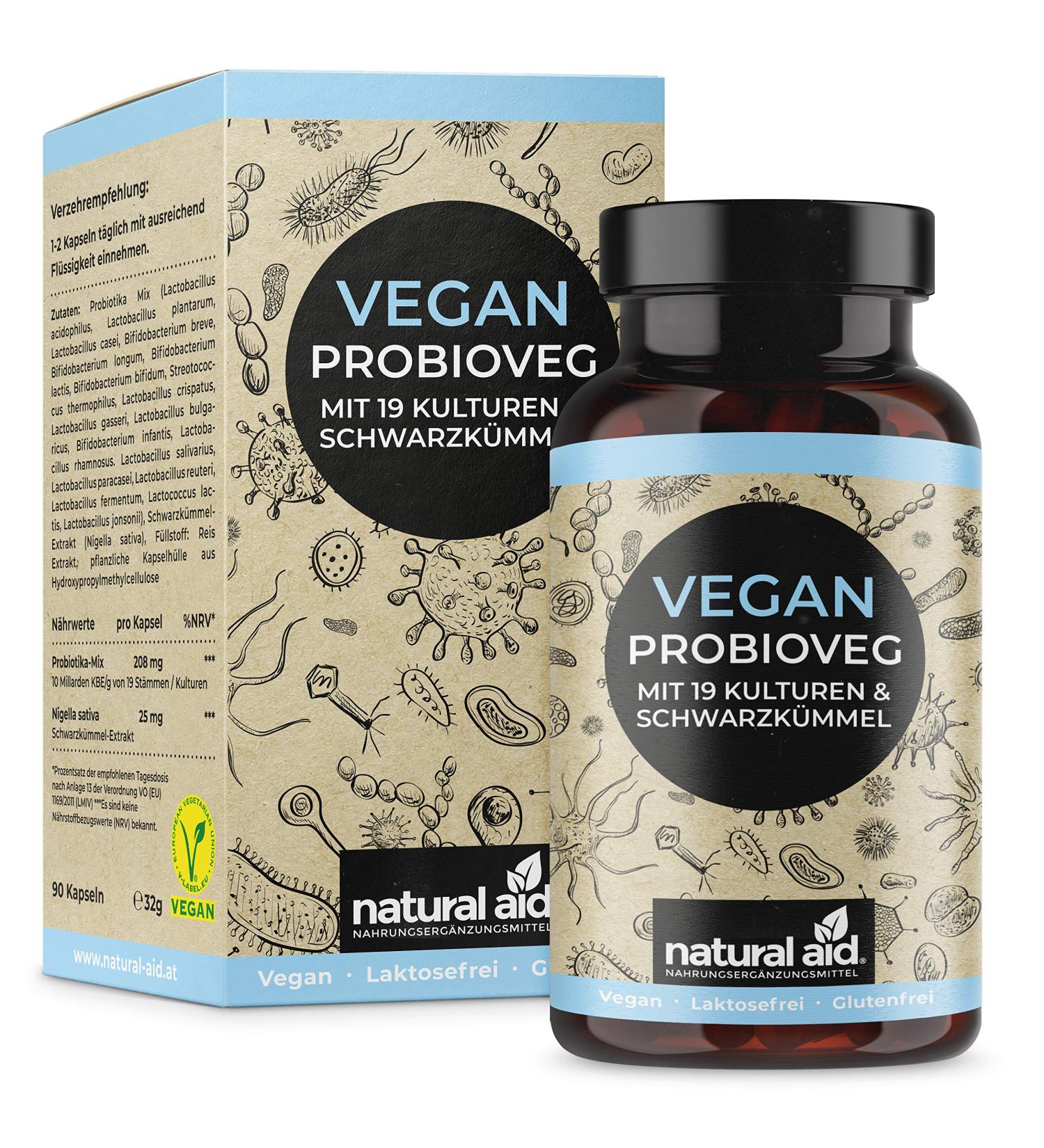 Natural Vegan Probiotics Capsules - 100% Vegan 90 Daily Intestinal Bacteria for Gut Health Lab-Tested Complex Probiotics - Buy Online on GoSupps.com