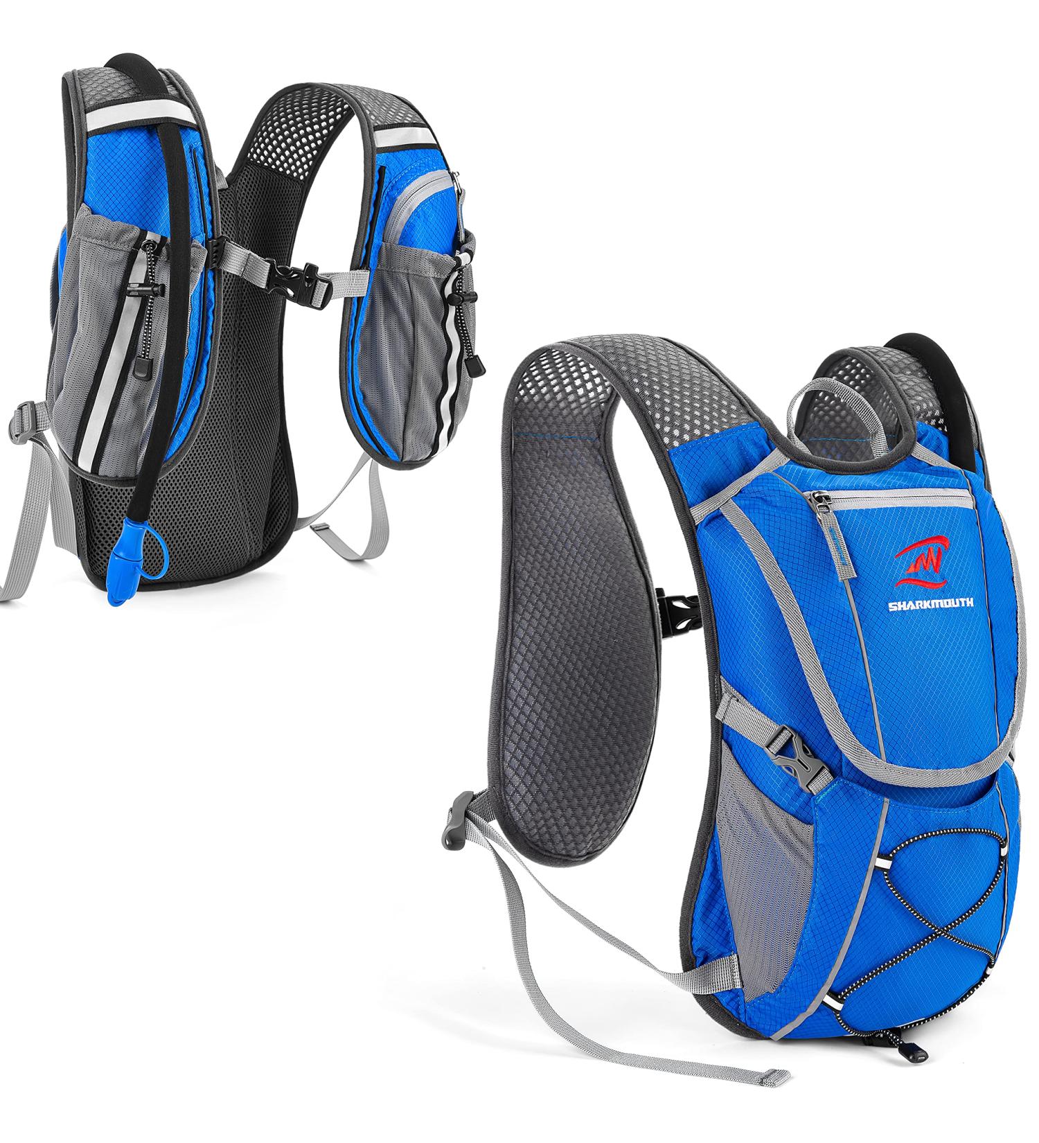 SHARKMOUTH Insulated Hydration Vest with 2L Water Bladder - Lightweight Outdoor Sports Gear for Men and Women - Ideal for Running, Cycling, Climbing, Hiking - Blue - Buy Online on GoSupps.com