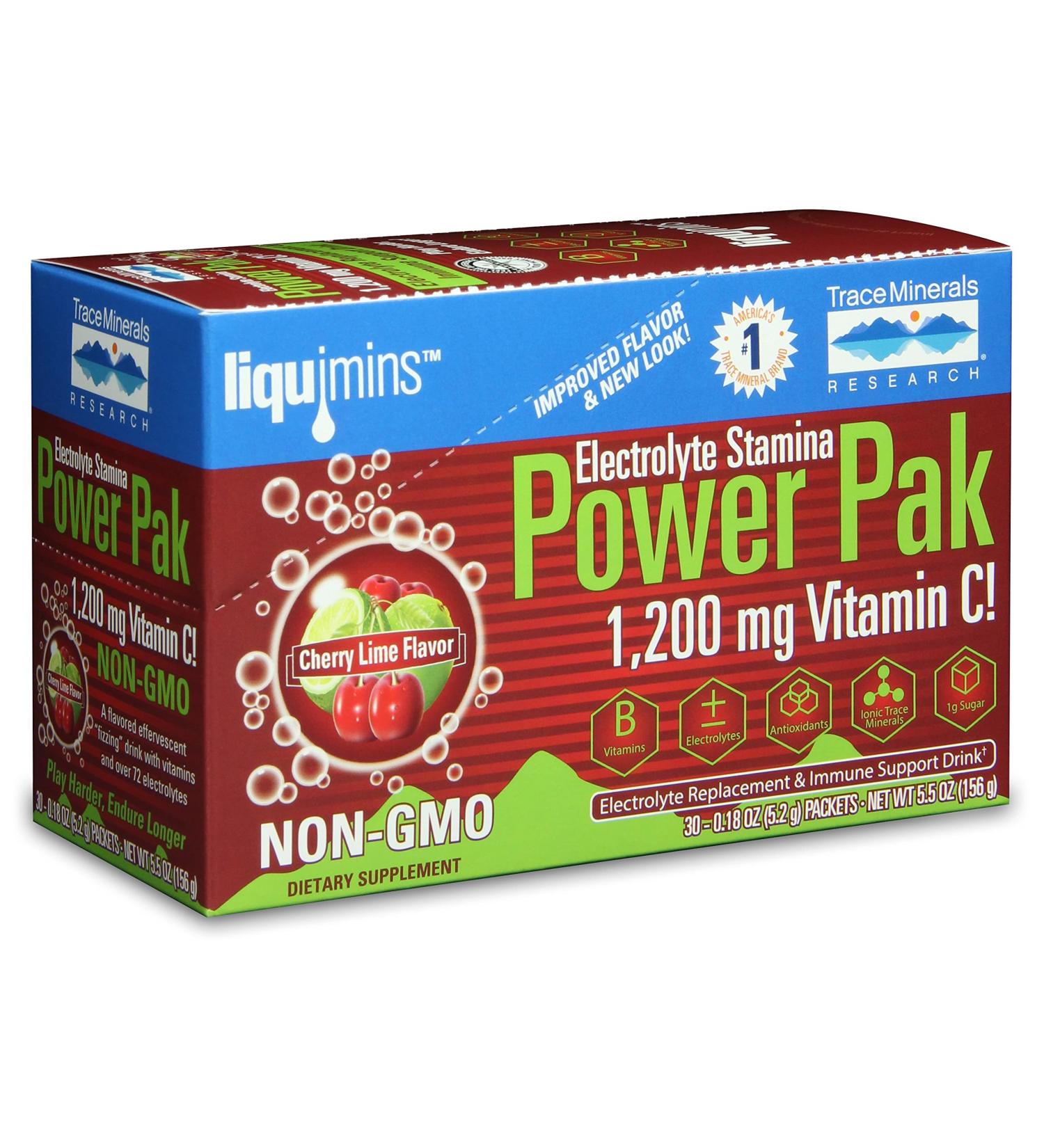 Trace Minerals Electrolyte Stamina Power Pak - Cherry Limeade 30 Pkts