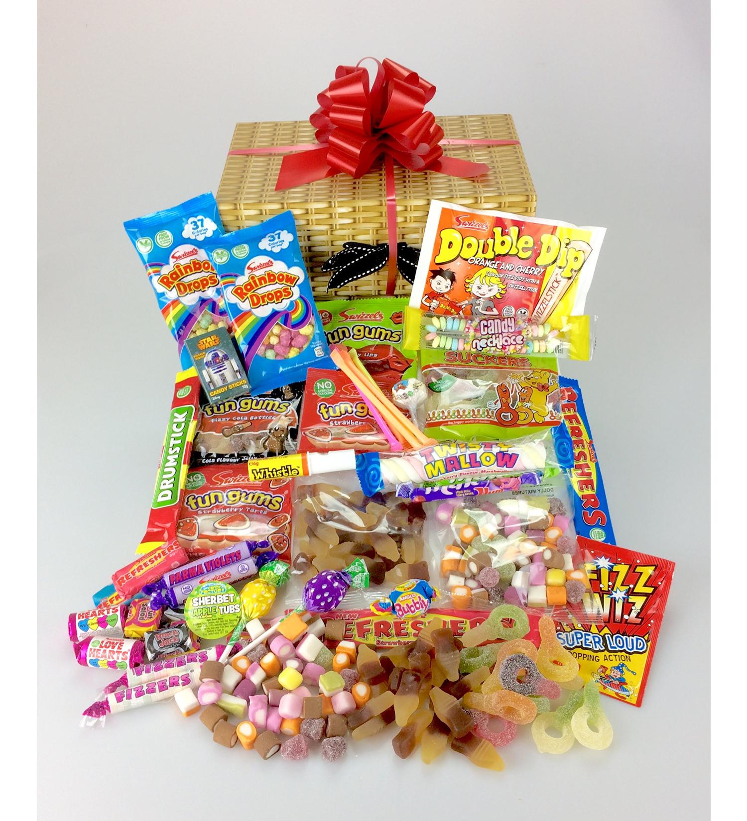 Retro Sweet Box Wicker Effect Hamper Candy - Buy Online on GoSupps.com