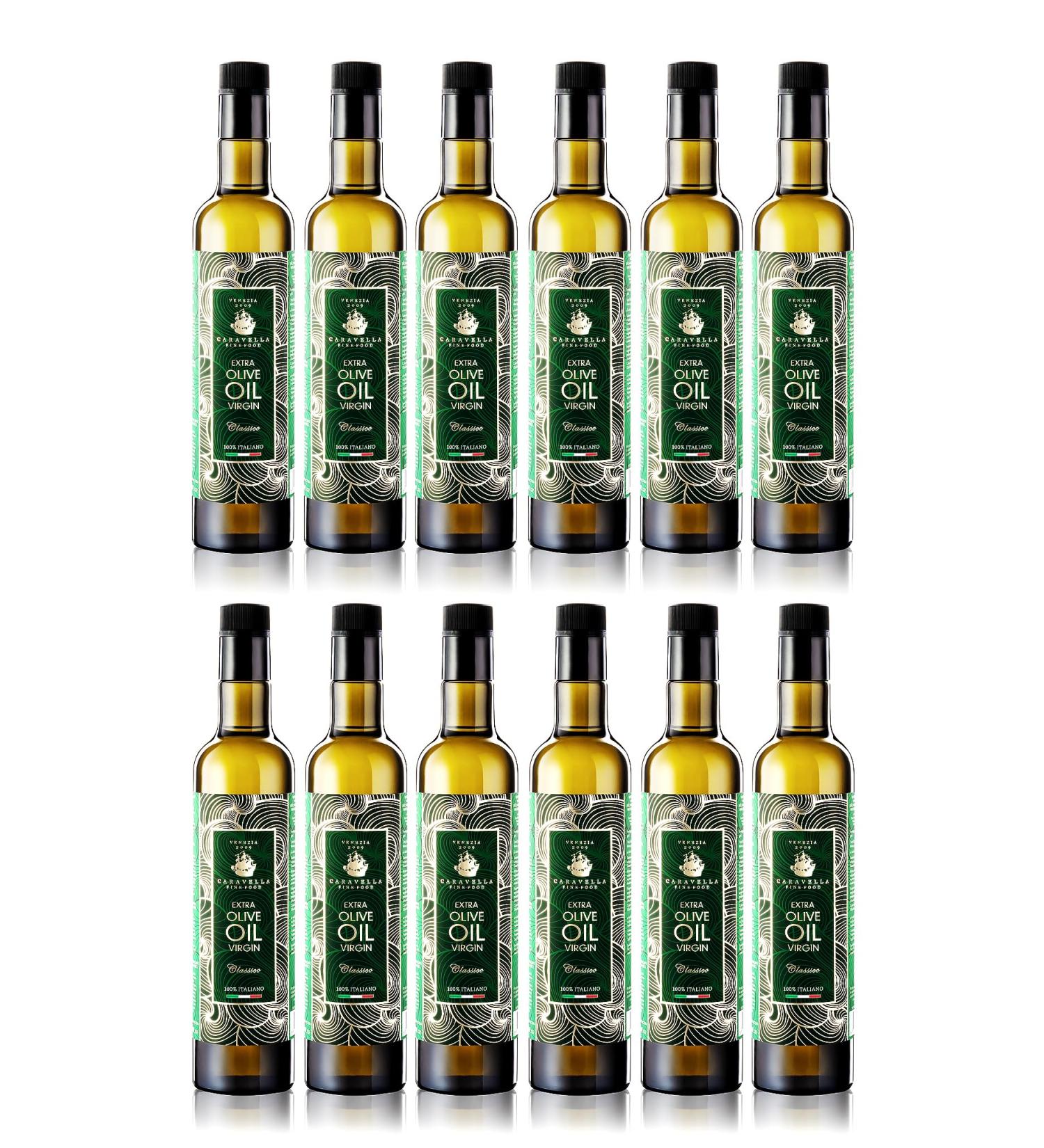  CARAVELLA FINE FOOD Pack of 12 Extra Virgin Olive Oil Caravella Classico 250ml - 100% Italian - Gourmet Exclusive Collection - Cold Extraction - New Fresh Harvest Olive Oil Campaign - Buy Online on GoSupps.com