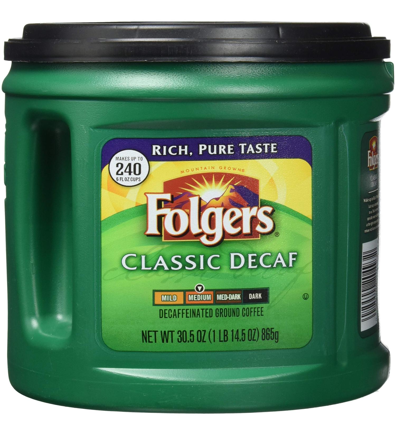 Folgers Classic Decaf Ground Coffee 865g Makes 240 cups American Import - Buy Online on GoSupps.com