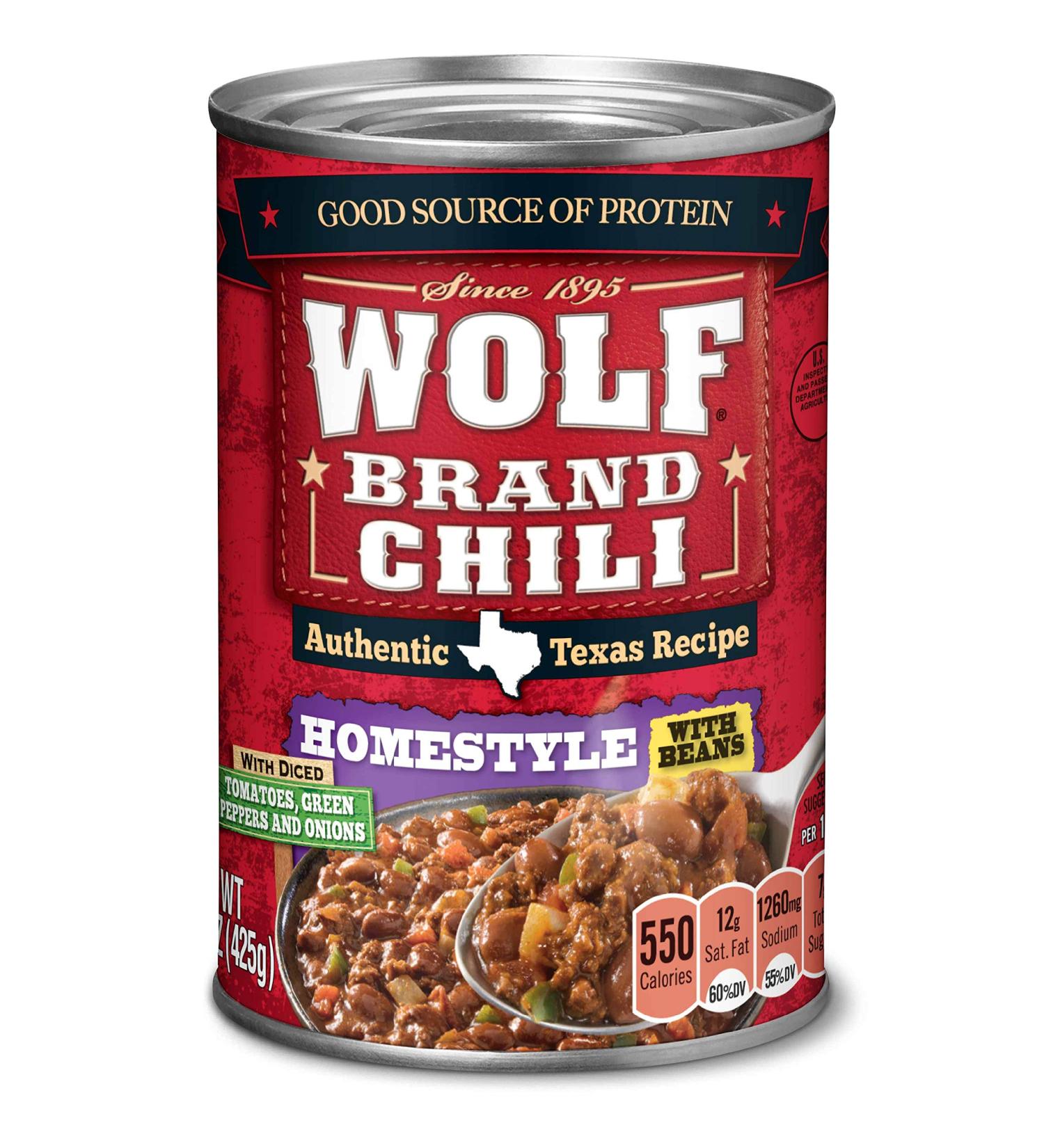 Wolf Brand 15 oz Homestyle Chili with Beans - Pack of 12 - Buy Online on GoSupps.com