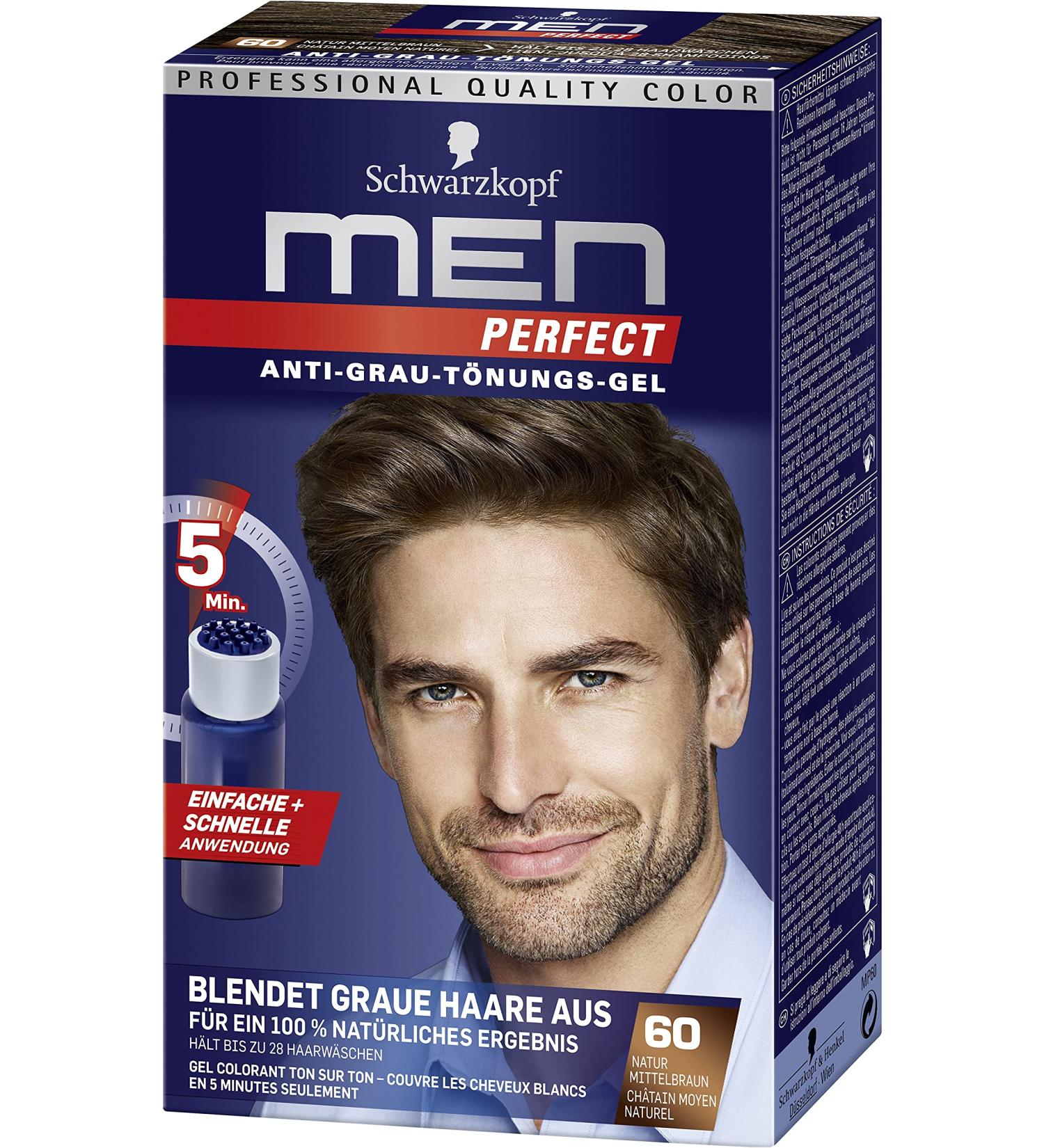  Men Perfect Schwarzkopf Men Perfect Anti-Gray Tinted Gel Level 2 60 Natural Medium Brown - Buy Online on GoSupps.com