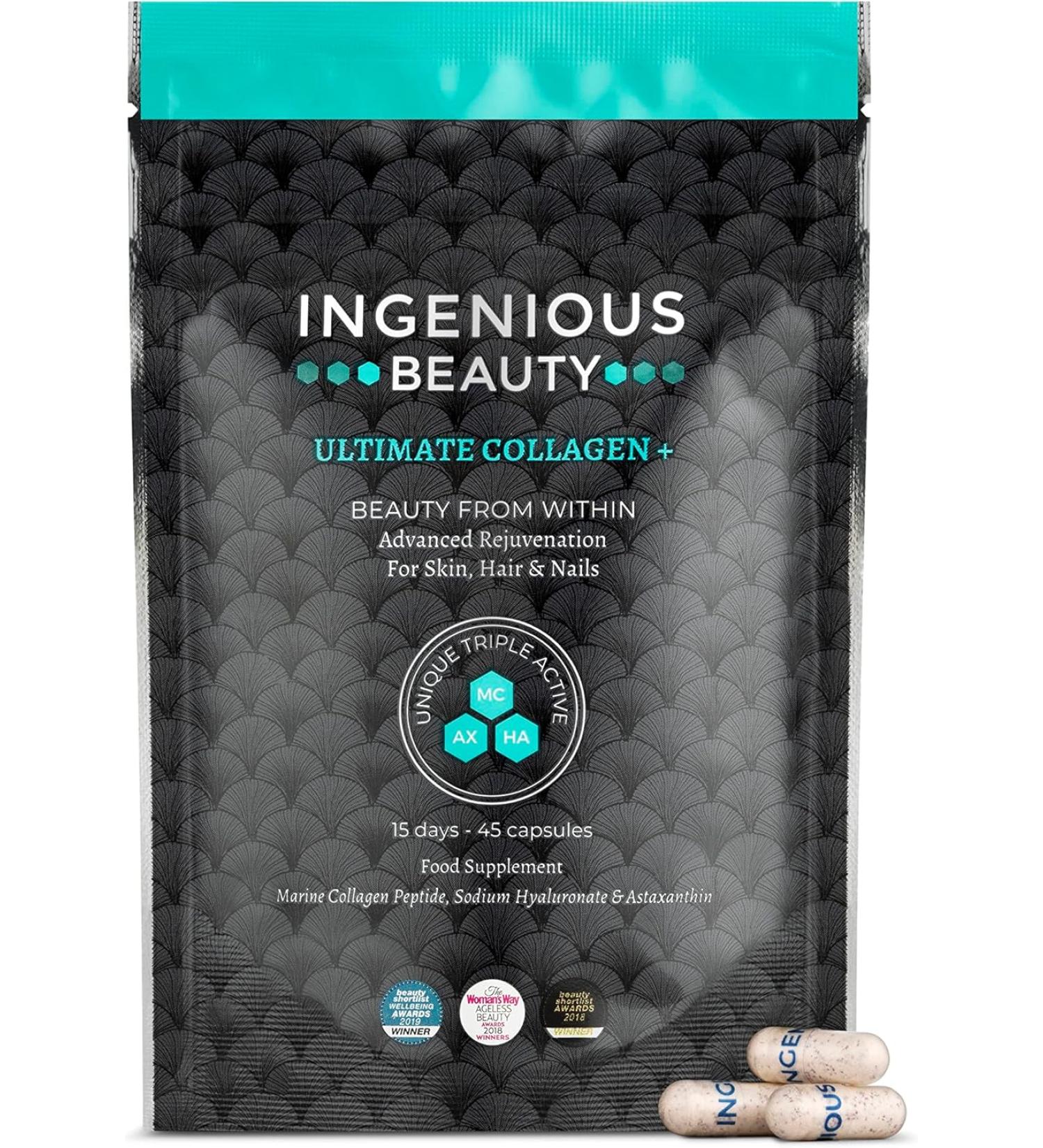InGenious Beauty Ultimate Collagen Supplements 15 Day - 45 Capsules - Buy Online on GoSupps.com