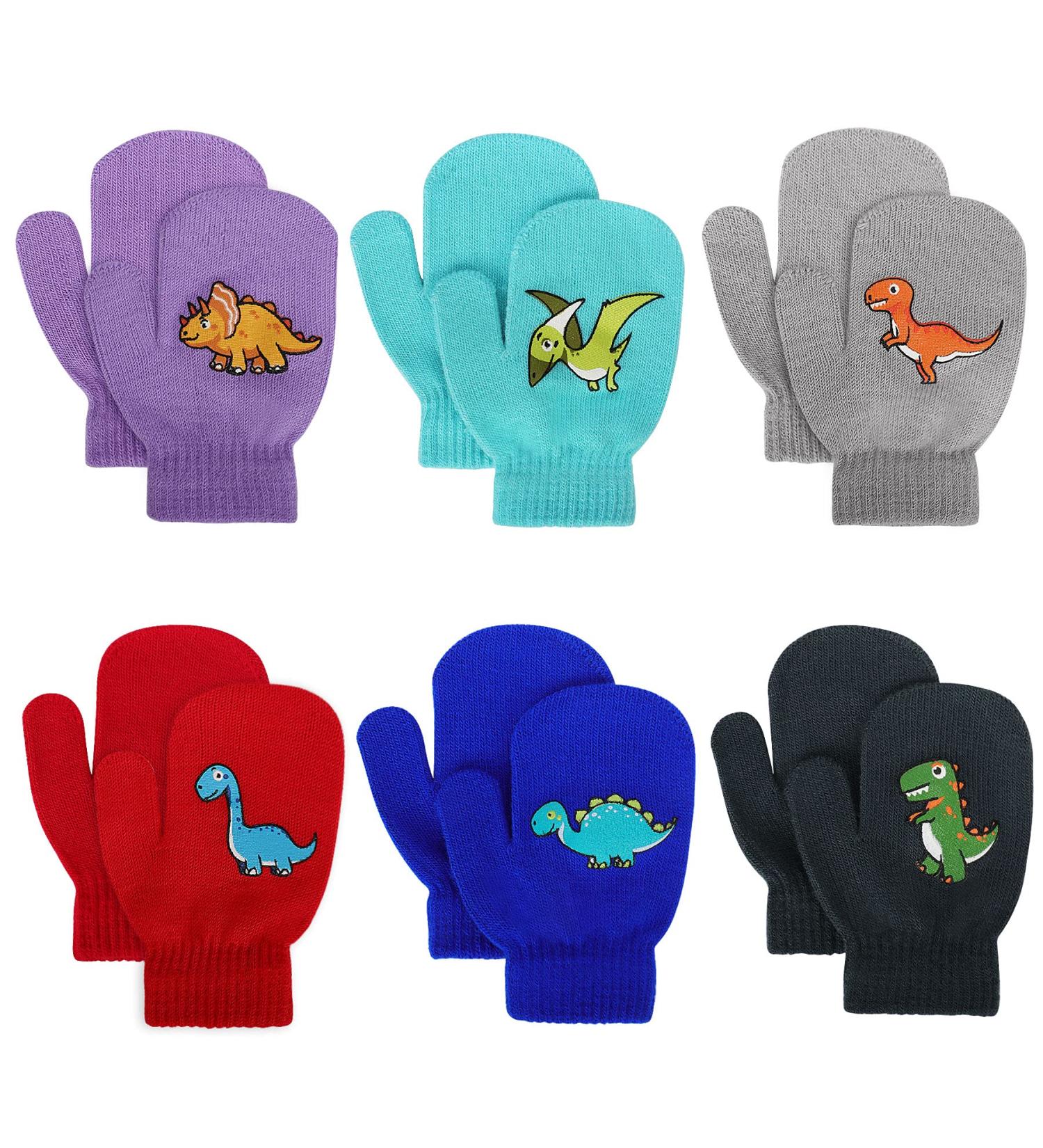 Kids Winter Magic Mittens - Cute Dinosaur Paw Star Toddler Mittens for 1-4 Year Old Boys and Girls - Buy Online on GoSupps.com
