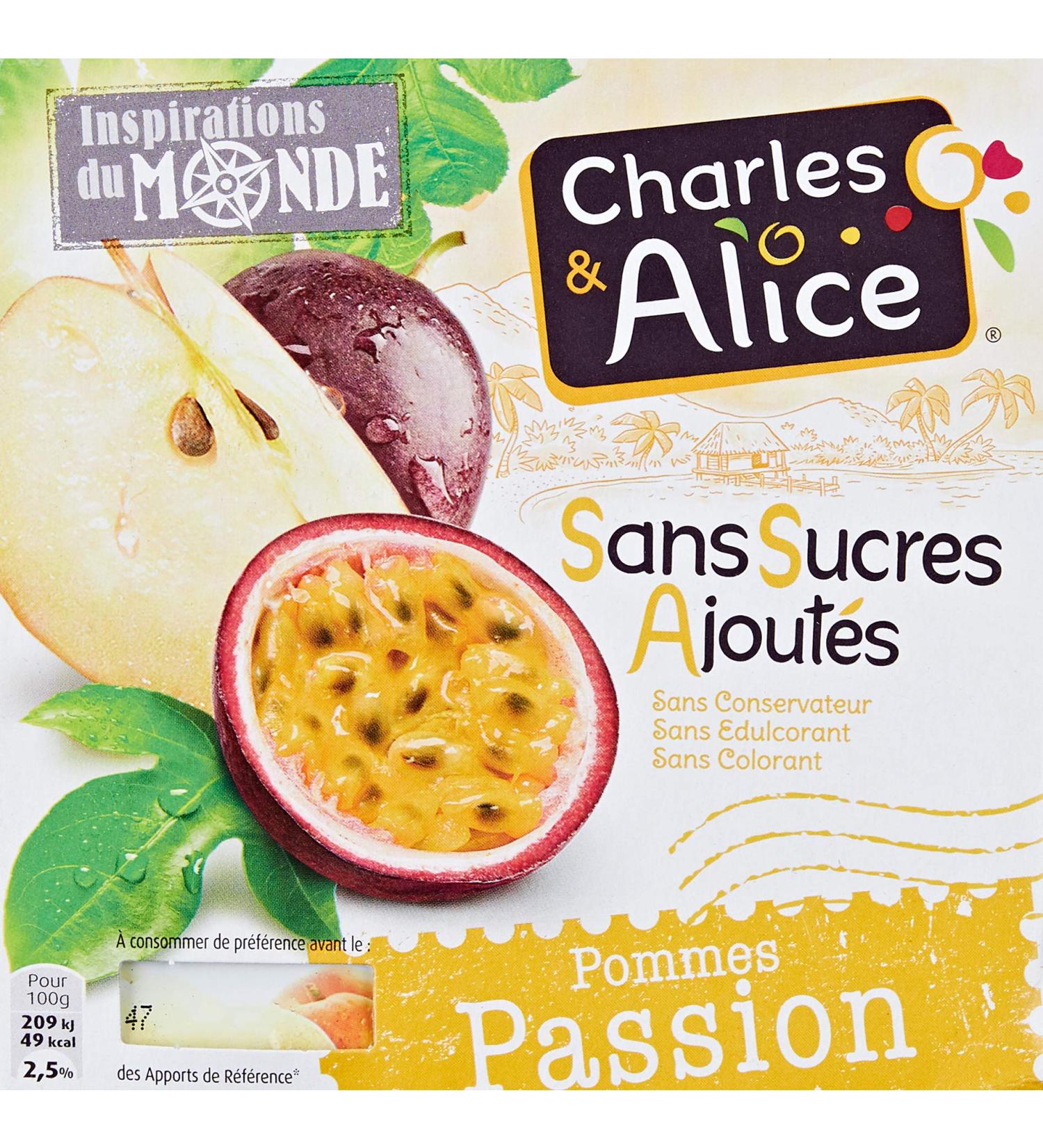Charles & Alice Fruity Desserts Passion Apples/no added sugars 4 pots of 97 g - Buy Online on GoSupps.com
