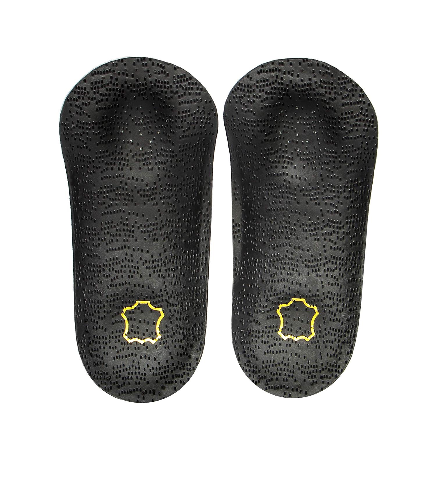 Valenoks Kids Orthotic Leather 3/4 Length Insoles with Arch Support for Flat Feet - W2.5-3.5/Kid 2-3 Black - Buy Online on GoSupps.com