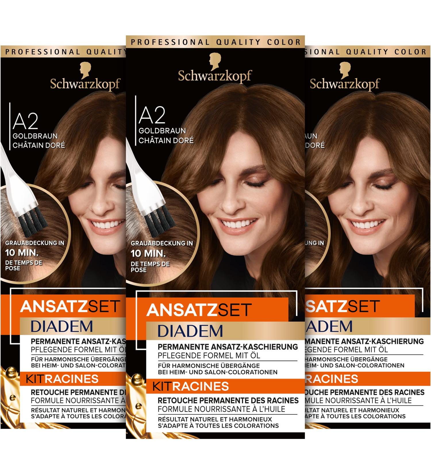  Diadem Diadem A2 Golden Brown Level 3 Fixing Kit (22 ml) permanent hair color in just 10 minutes base color with nourishing oil-based formula - Buy Online on GoSupps.com