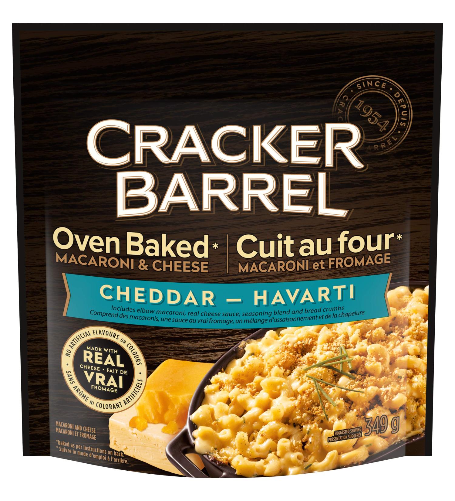 Cracker Barrel Cheddar Havarti Oven Baked Mac & Cheese 349g (Pack of 5)