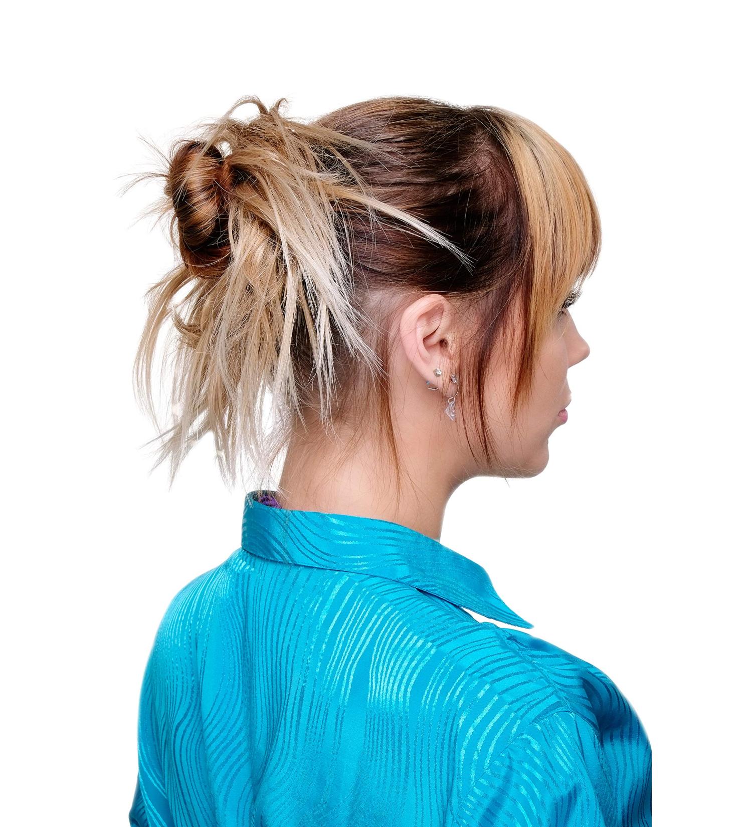 WIG ME UP Hairpiece Dark Blonde & Light Blonde Streaked Synthetic Hair Scrunchie Ponytail Band XJ-7001-16T88 | International Shipping Available - Buy Online on GoSupps.com