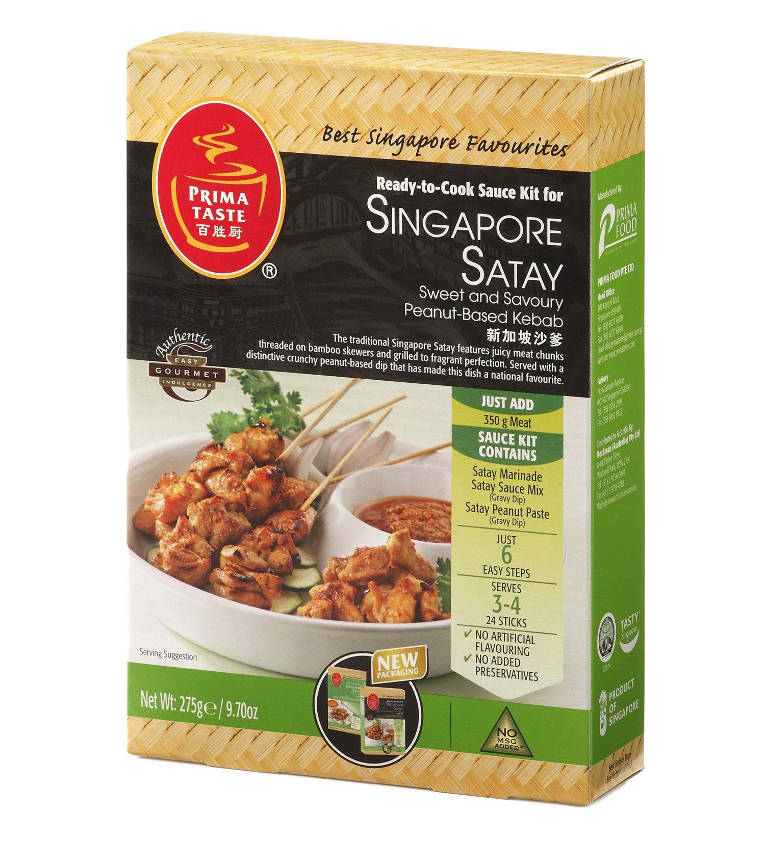 Prima Taste Singapore Satay Ready to Cook Sauce Kit 275 g - Buy Online on GoSupps.com