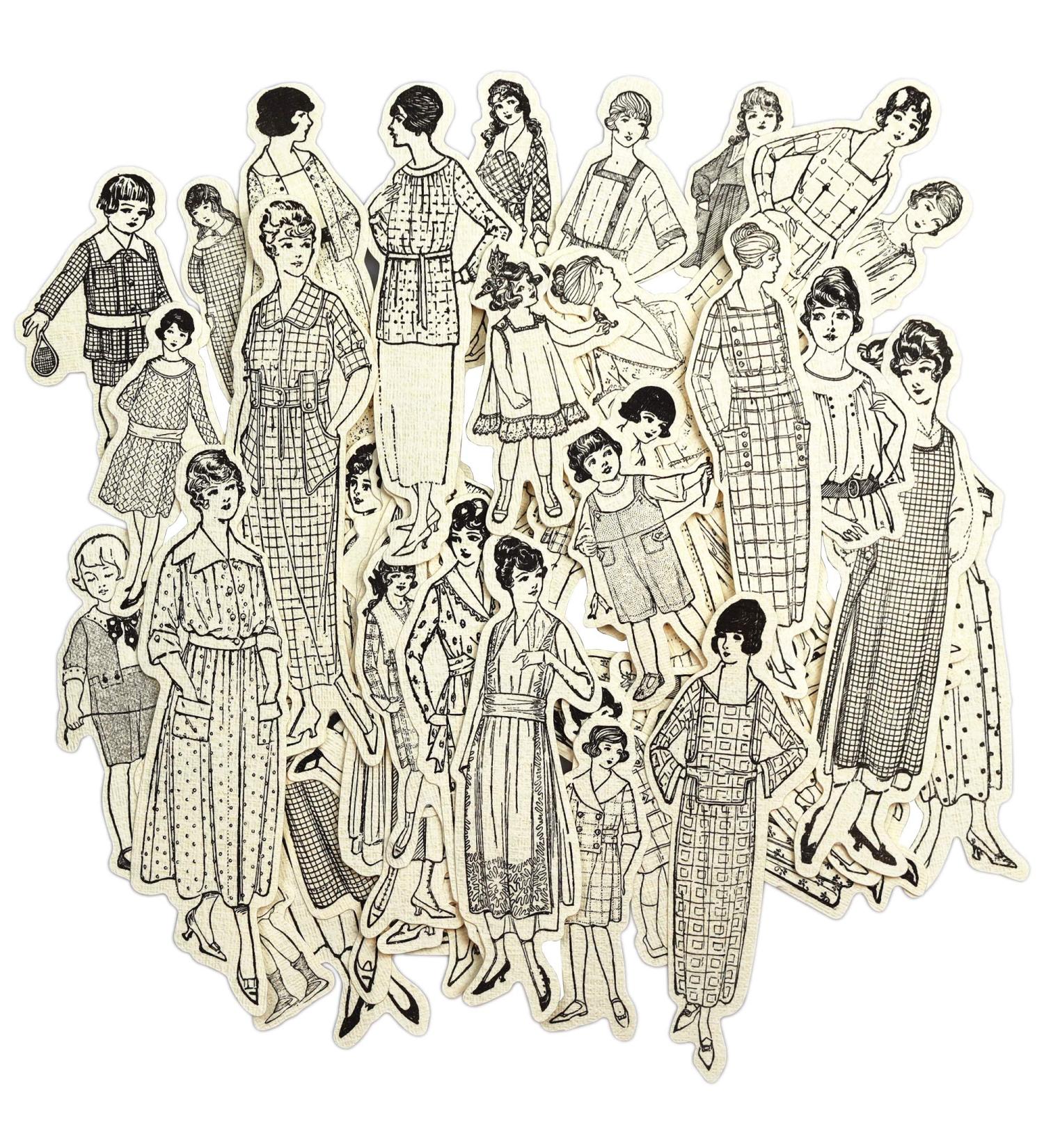 45PCS Paper Dolls Ephemera Collage Kit by CATaireen - Vintage Junk Journal Supplies - Buy Online on GoSupps.com