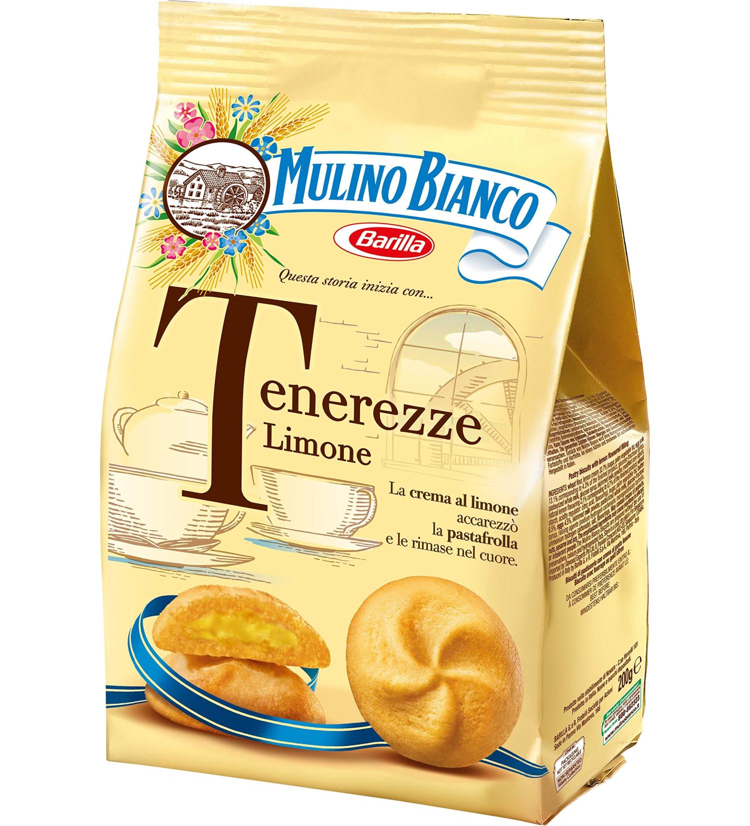 Mulino Bianco Tenerezze Limone Biscuits with Fruit Flavor 200 g - Pack of 5 - Buy Online on GoSupps.com