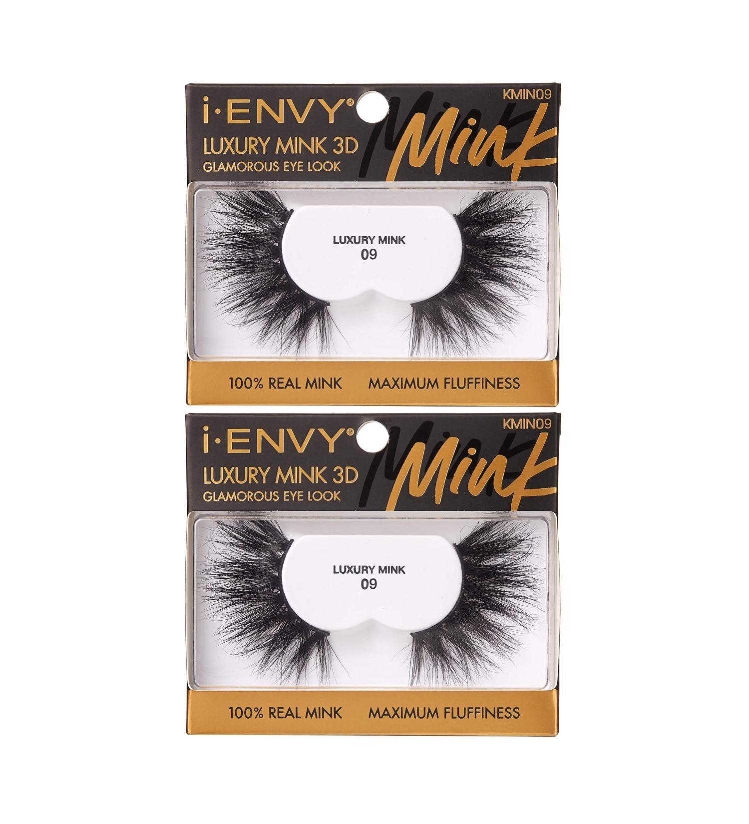 i-ENVY Luxury Mink Collection False Eyelashes - 100% Real Mink 3D Fluffy Lashes for Glamorous Eye Looks (2 Pack) - International Shipping Available - Buy Online on GoSupps.com