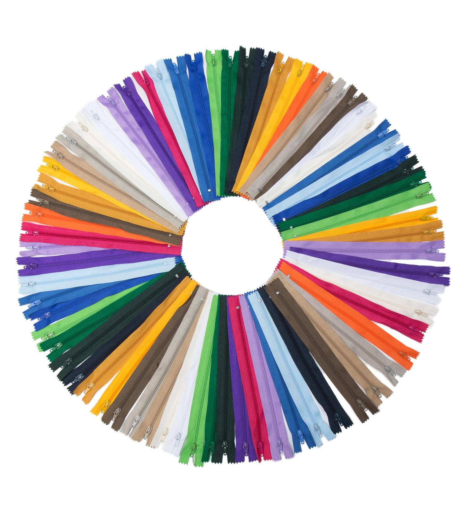 YAKA 60pcs 9 Inch Nylon Coil Zippers for Sewing Crafts - 20 Color Assortment - Buy Online on GoSupps.com