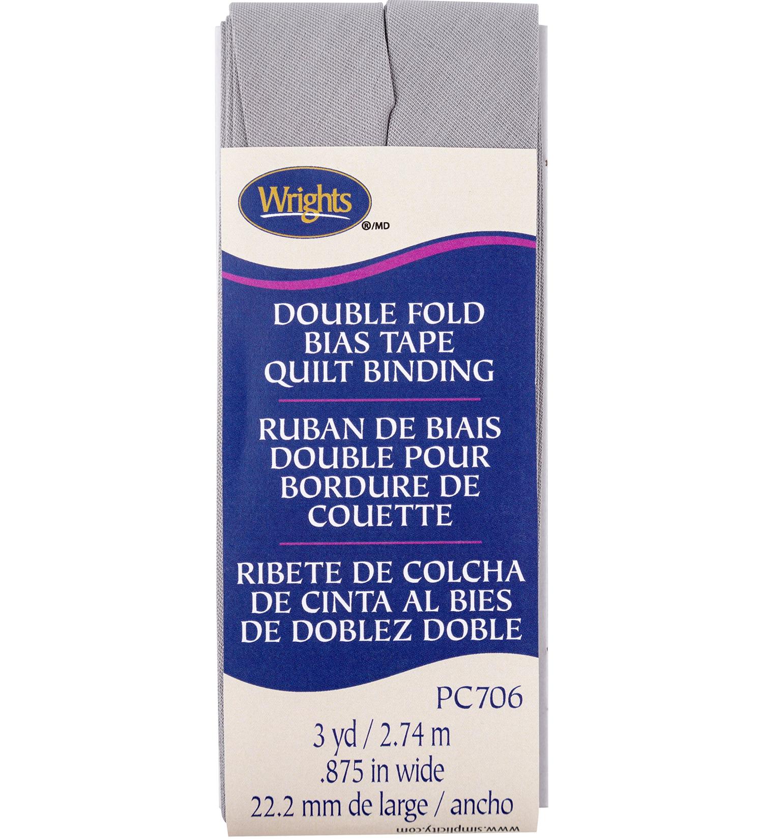 Wrights Medium Grey Double Fold Quilt Binding 7/8 X3yd