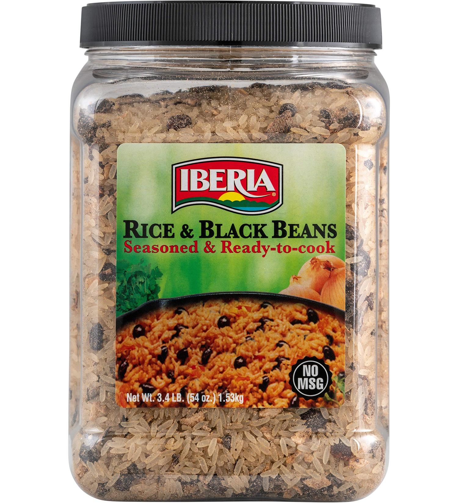 Iberia Rice & Black Beans 3.4 Lb - Seasoned & Ready to Cook - Nutritious & Low Fat - High Taste Rice & Beans - Buy Online on GoSupps.com