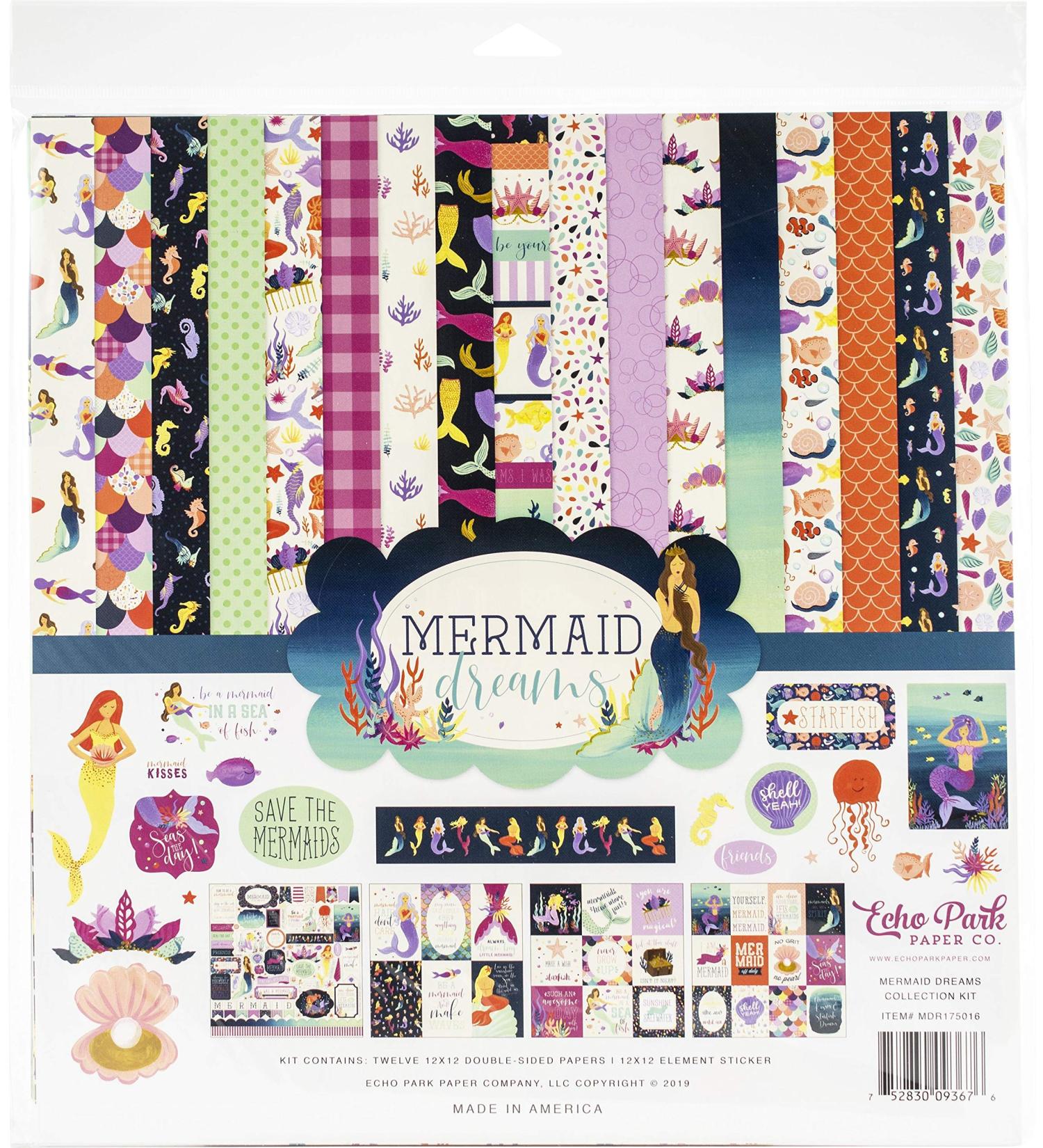 Echo Park Mermaid Dreams Collection Kit 12x12 - Multi | Vibrant Ocean-Inspired Scrapbooking Supplies - Buy Online on GoSupps.com