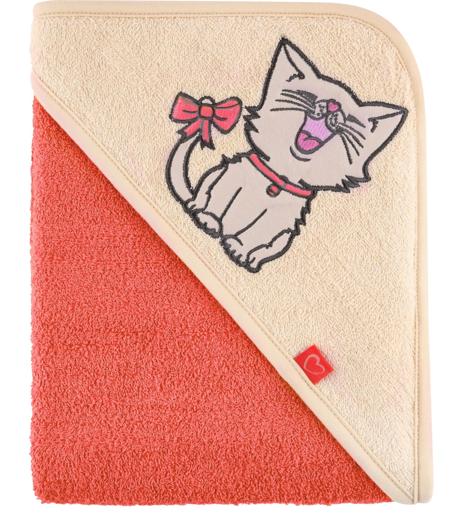 Buy Be Mammy Hooded Baby Towel - Oeko-Tex Cotton 100x100cm Orange Cat | International Shipping - Buy Online on GoSupps.com