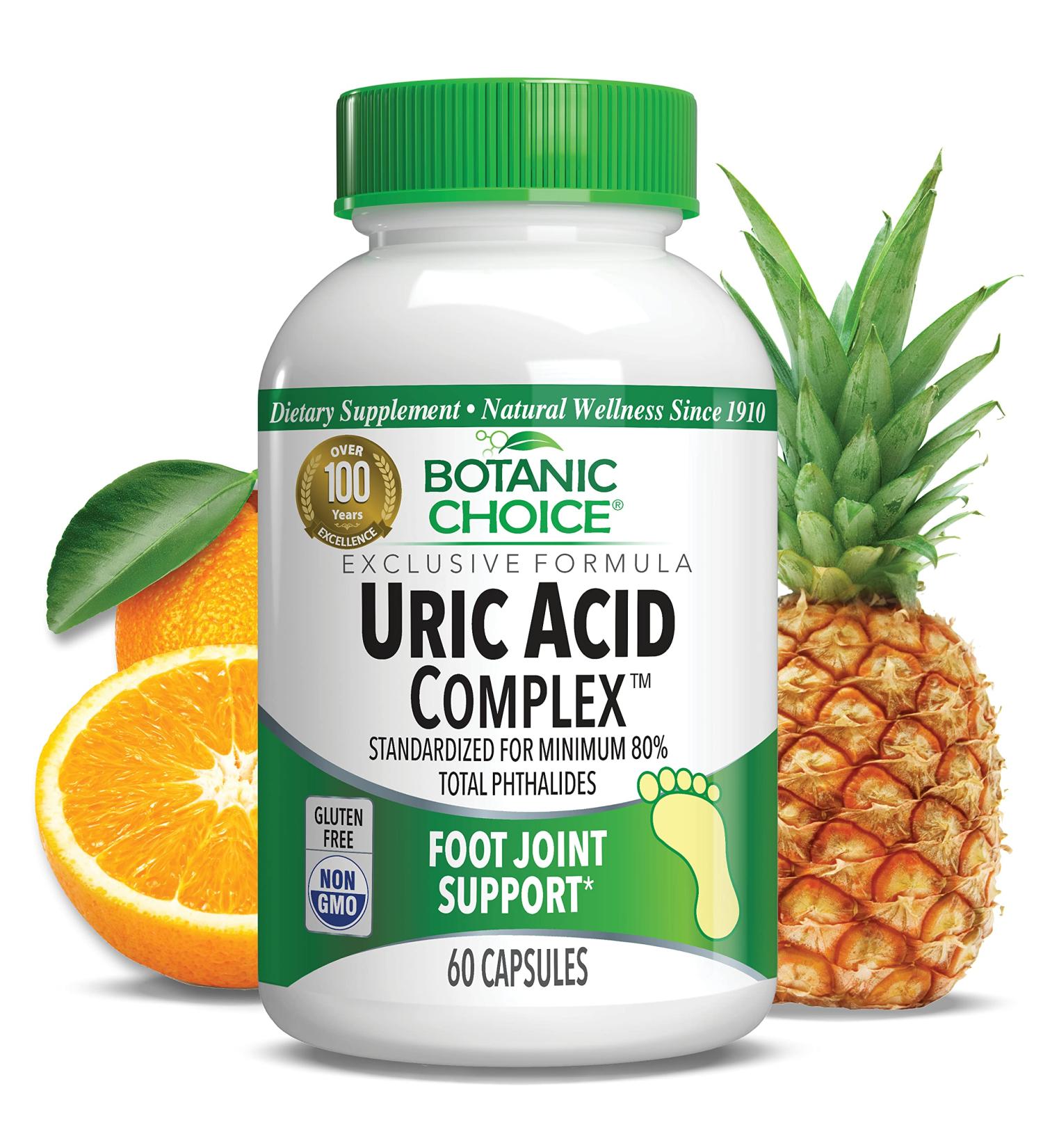 Botanic Choice Uric Acid Complex Foot Joint Support Supplement - 60 Capsules - Buy Online on GoSupps.com