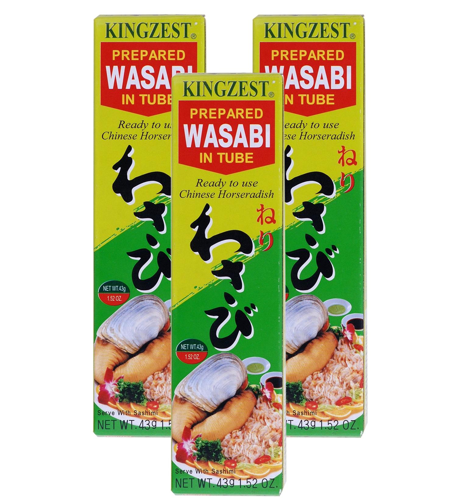 Pack of 3 KINGZEST Wasabi Paste in Tube 3x 43 g Horseradish Paste