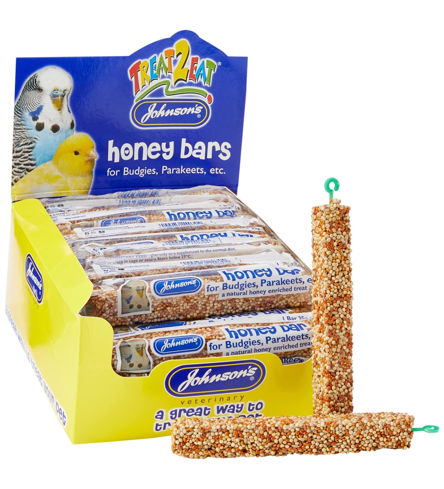 Johnsons Bulk Box Treat 2 Eat Budgie/Parakeet Honey Bars 1x40 40 Count (Pack of 1) Budgie/Parakeet Honey Bars 1x40 - Buy Online on GoSupps.com