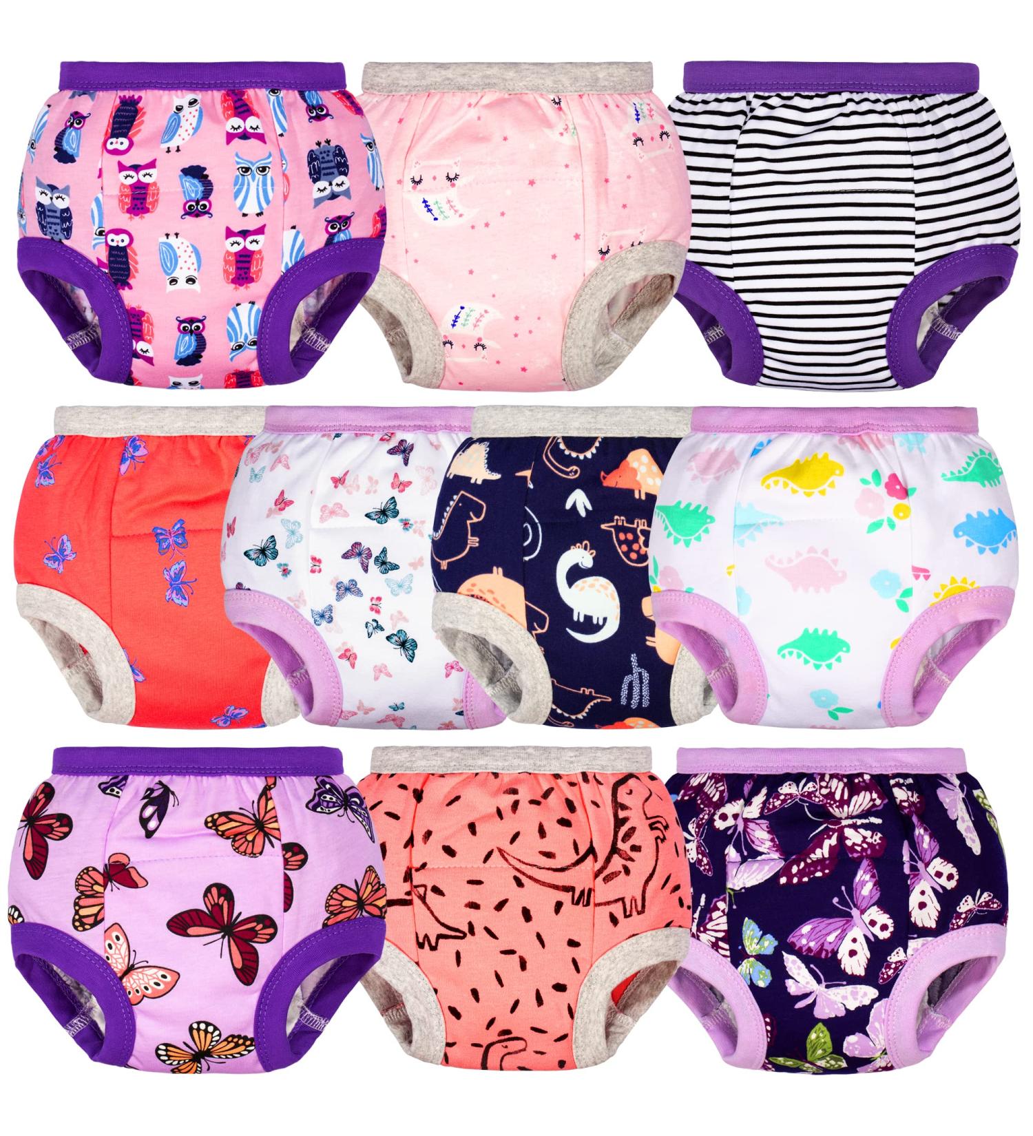 Big Elephant 100% Cotton Baby Girl's Potty Training Pants Underwear - Colorful Flowers 5T (Pack of 10) - Buy Online on GoSupps.com