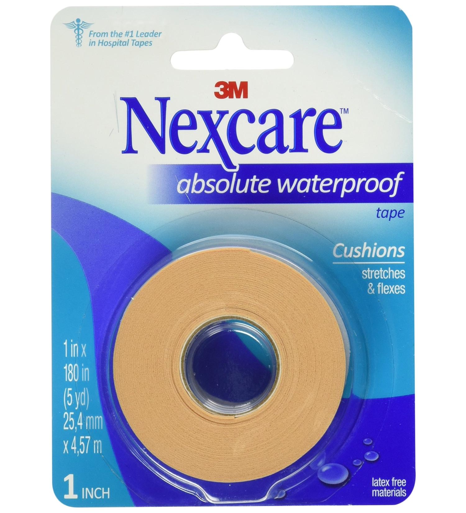 Nexcare Waterproof First Aid Tape | 1-Inch x 5-Yard Roll, Stays on During Sports, Seals Out Water, Dirt & Germs - Buy Online on GoSupps.com