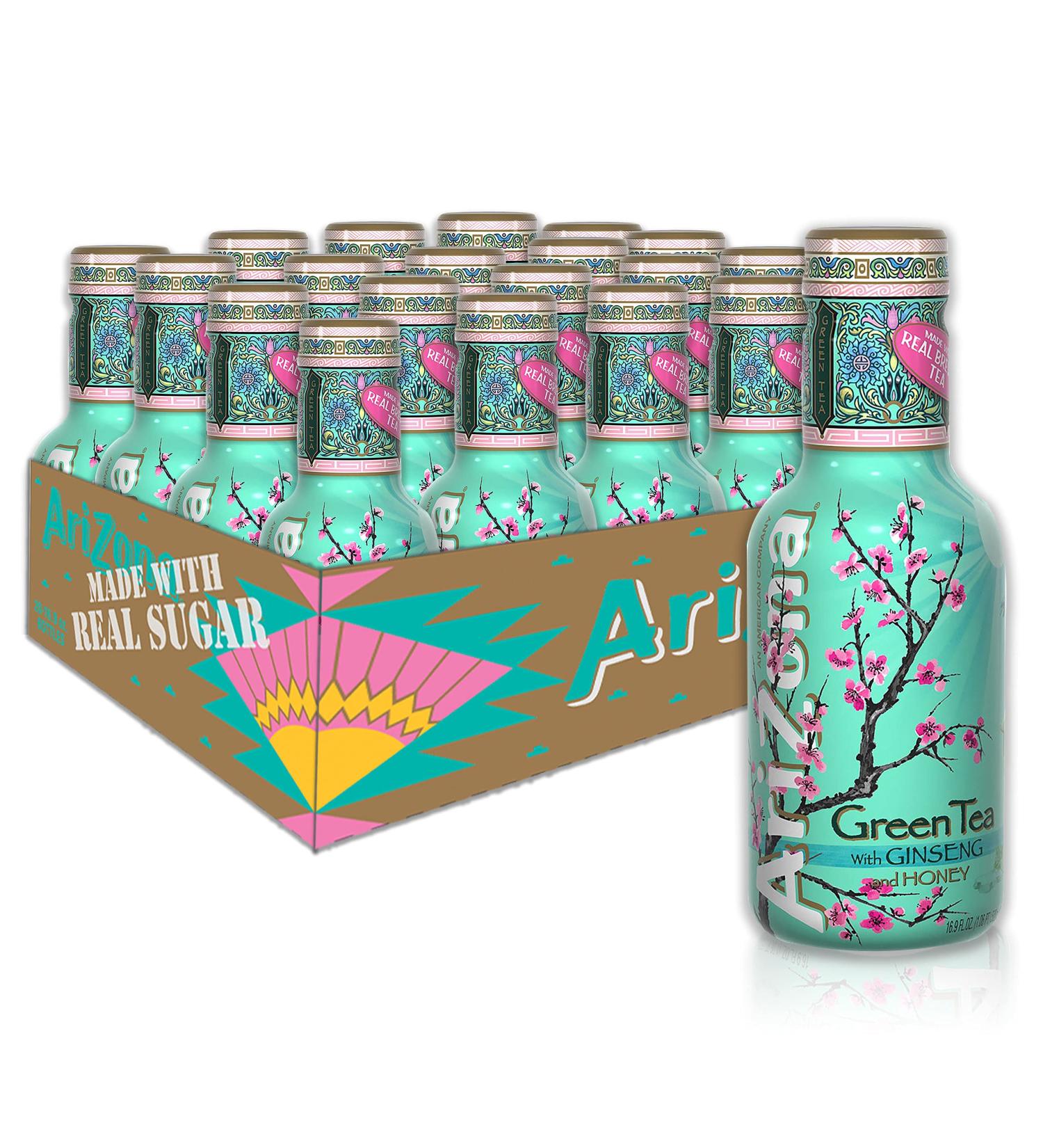 AriZona Green Tea 16.9 Fl Oz - Pack of 20 | Refreshing & Natural Flavor - Buy Online on GoSupps.com