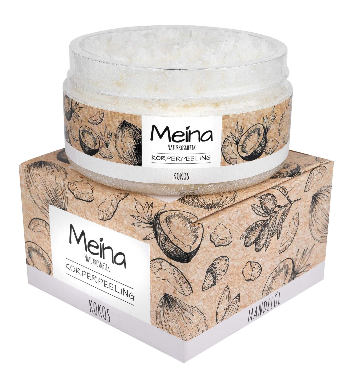 Meina Coconut Body Scrub - Organic Exfoliating Scrub for Face Body & Lips | Unisex | 280g - Buy Online on GoSupps.com