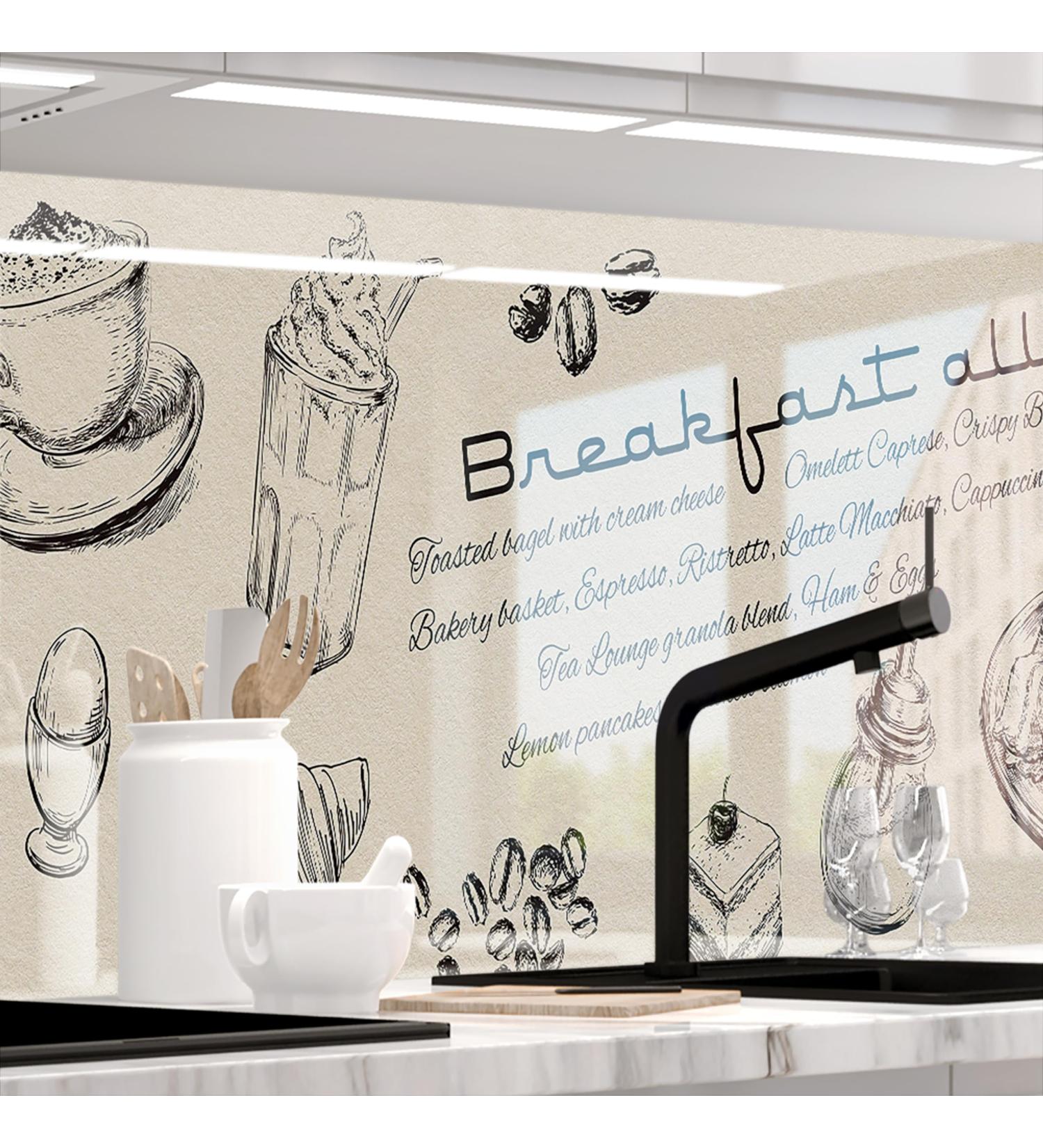 Premium Self-Adhesive Kitchen Wall Sticker - Glass Look Design 60x340cm | Durable & Easy to Install for All Surfaces - Buy Online on GoSupps.com