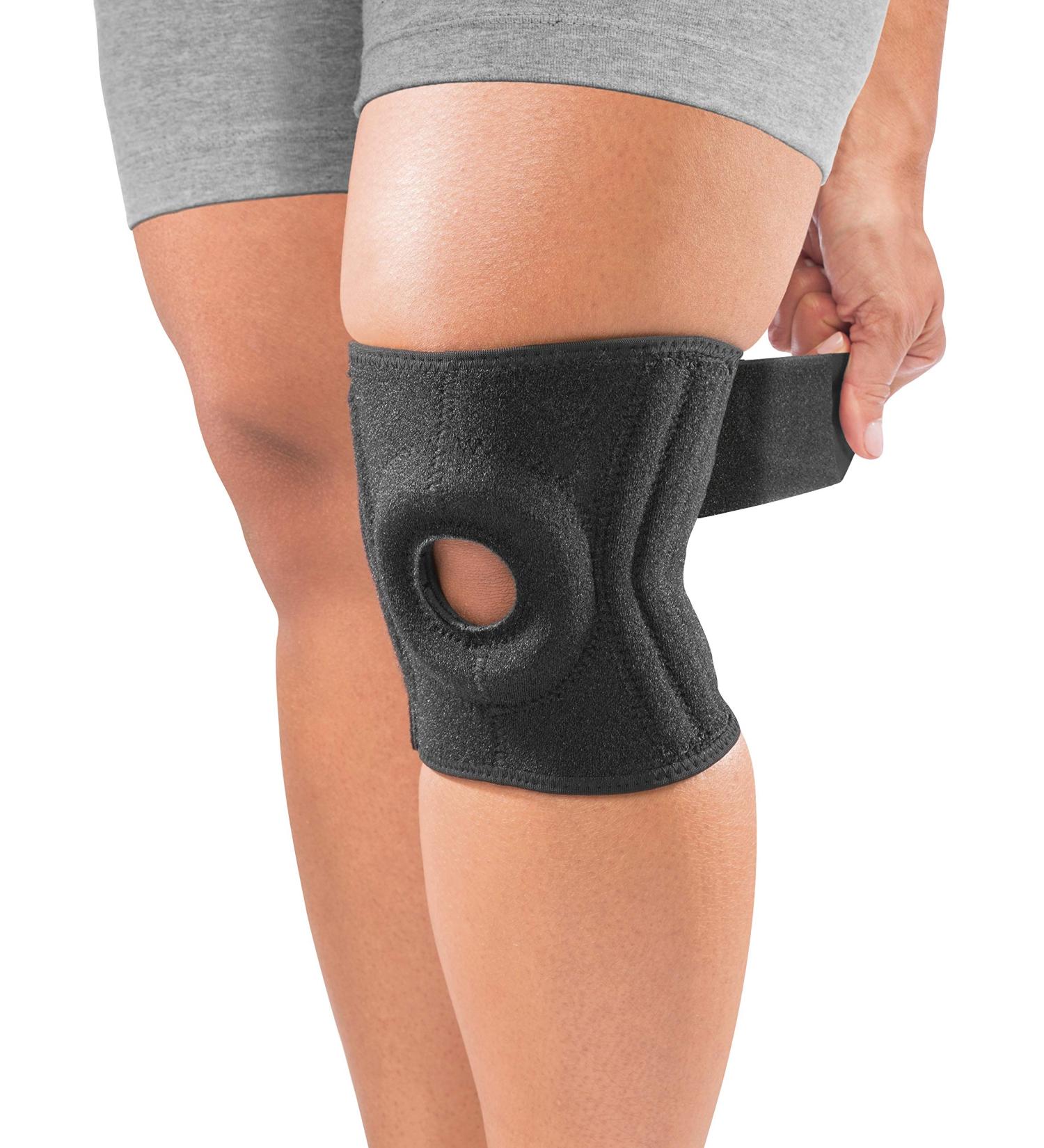 Mueller Adjustable Premium Knee Stabilizer with Padded Support - Unisex - Black - One Size - Buy Online on GoSupps.com