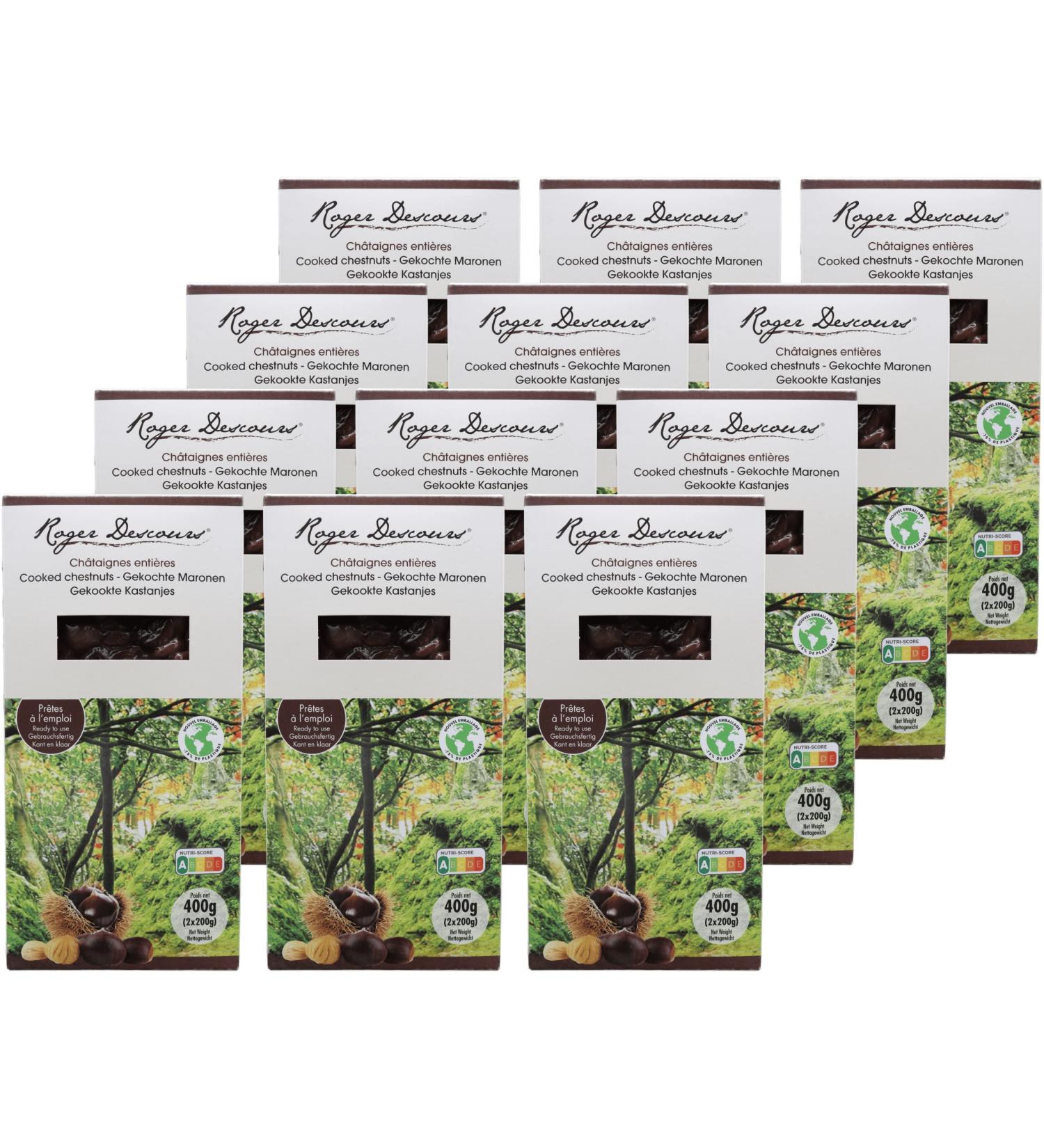 Pack of 12 cooked chestnuts - sweet chestnuts 12 x 400 grams peeled