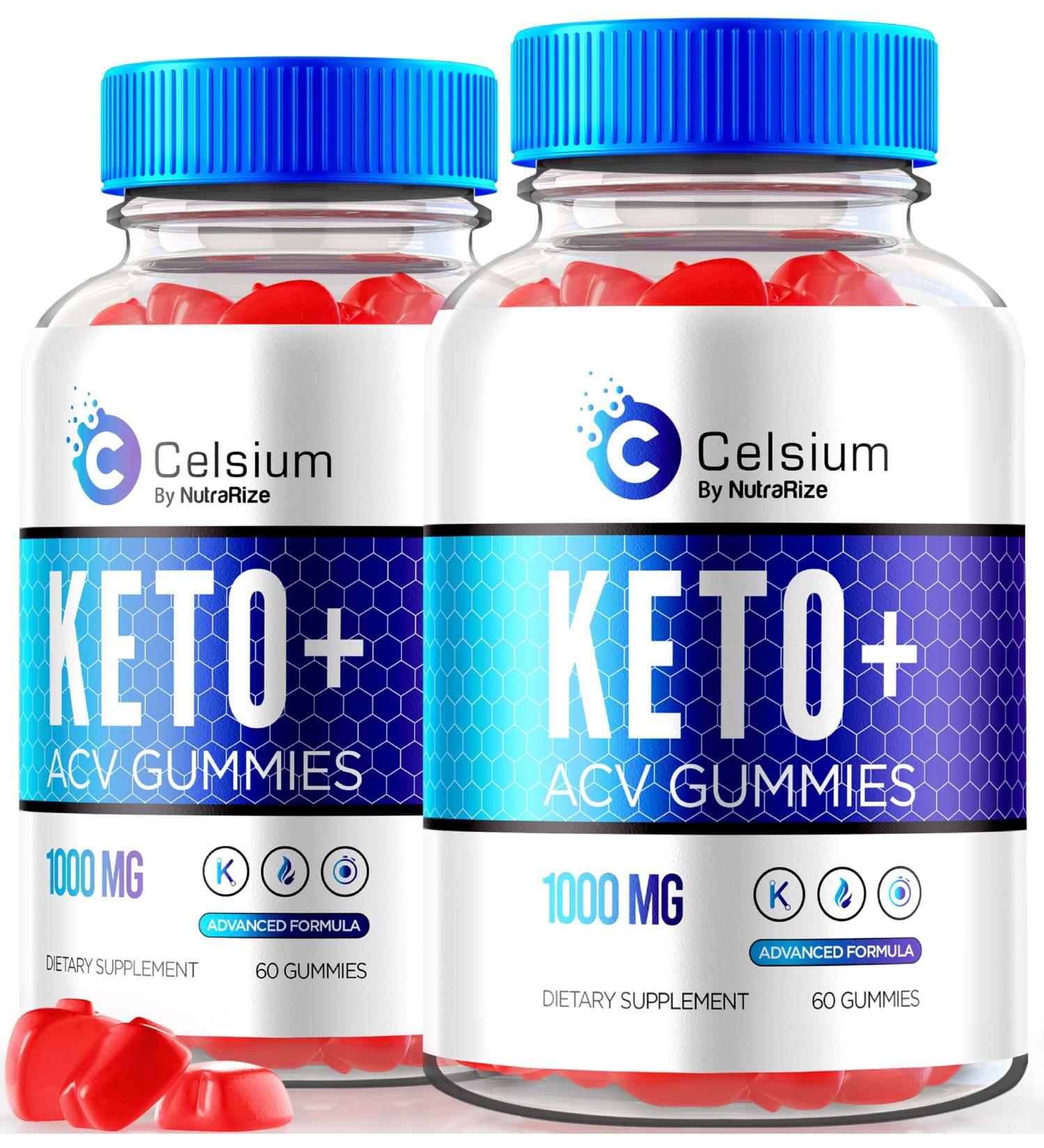Celsium Keto ACV Gummies (2 Pack) - 1000MG Apple Cider Vinegar All-Natural Dietary Supplement Advanced Formula for Keto Diet - 120 Gummies & Reviews - Buy Online on GoSupps.com