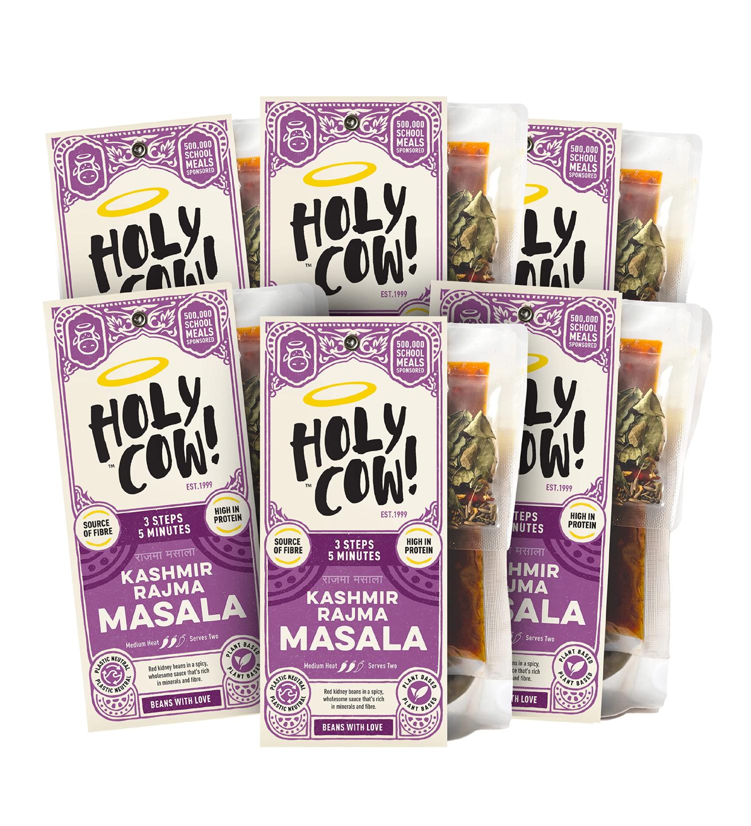 Holy Cow! Daal Curry Kit (5 x 400g) Kashmir Rajma Masala Kidney Bean Gluten Free Vegan Curry Kit Indian Snacks Indian Ready Meals. Red Kidney Beans. - Buy Online on GoSupps.com