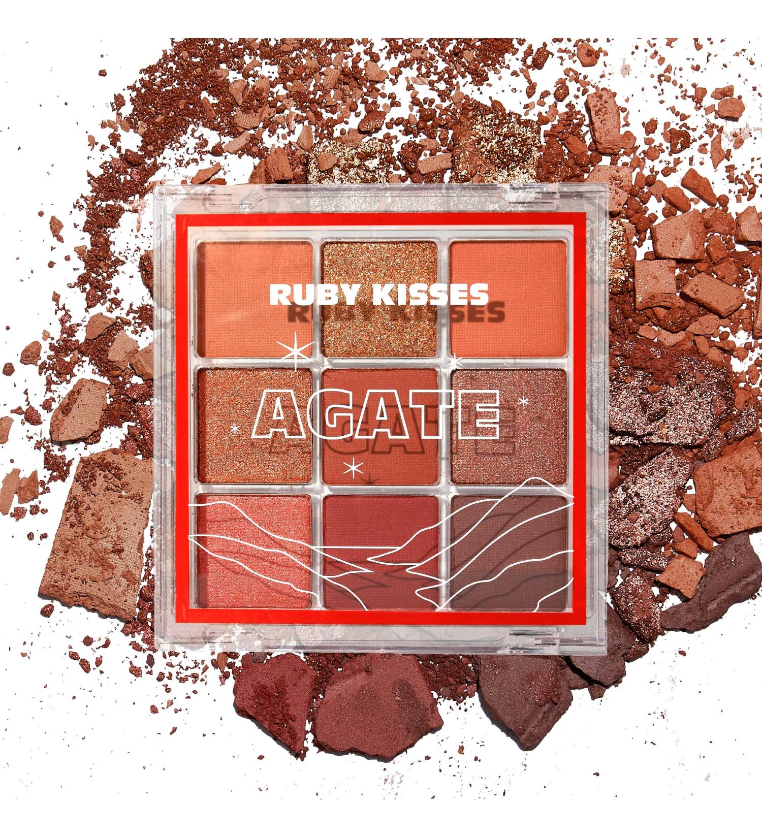 Ruby Kisses Agate Eyeshadow Palette - Highly Pigmented Matte to Shimmers Eye Makeup - Buy Online on GoSupps.com