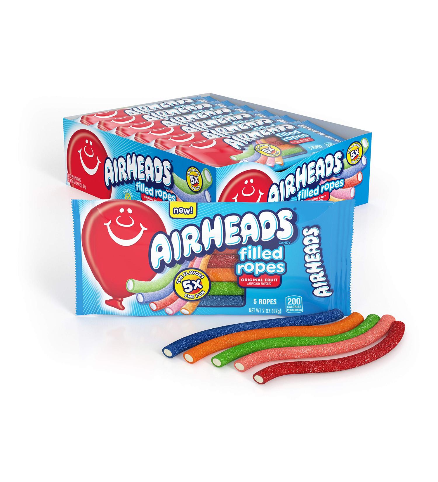 Airheads Candy Filled Ropes Original Fruit Halloween 2oz - Box of 18 Packs - Buy Online on GoSupps.com