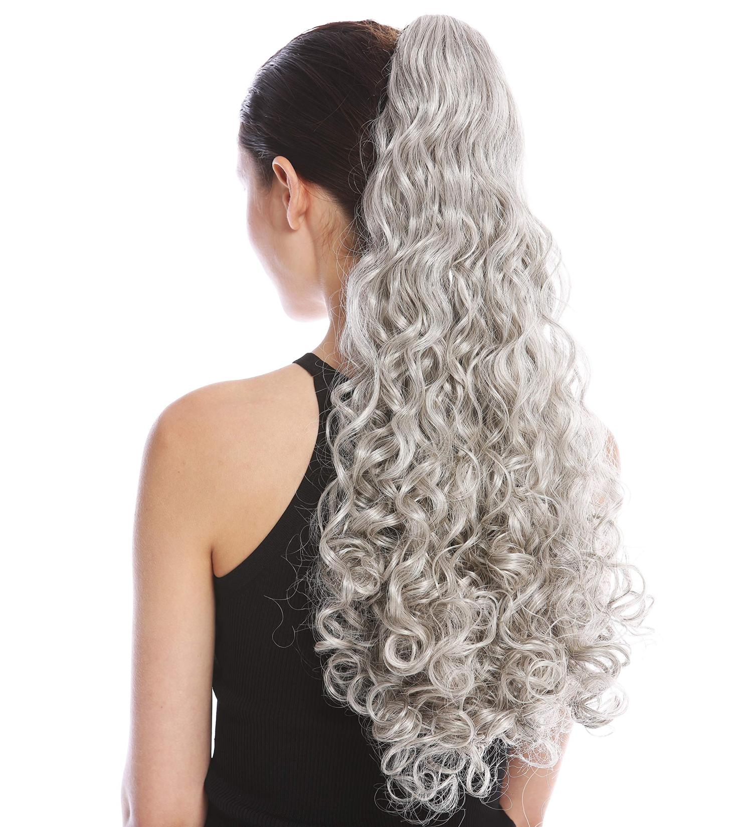 WIG ME UP - 9563B-V-51 Long Voluminous Curly Grey Silver Braid Ponytail Hairpiece | International Shipping Available - Buy Online on GoSupps.com