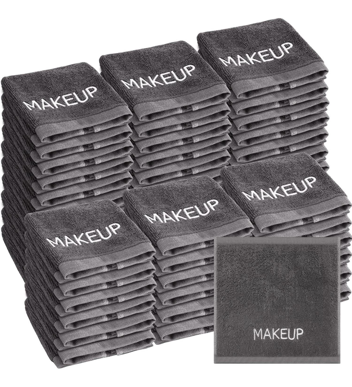 50 Pcs 100% Cotton Makeup Towels Bulk - Soft & Absorbent Face Towels for Women - Reusable Makeup Remover Cloth - Gray - 10 x 10 - Buy Online on GoSupps.com