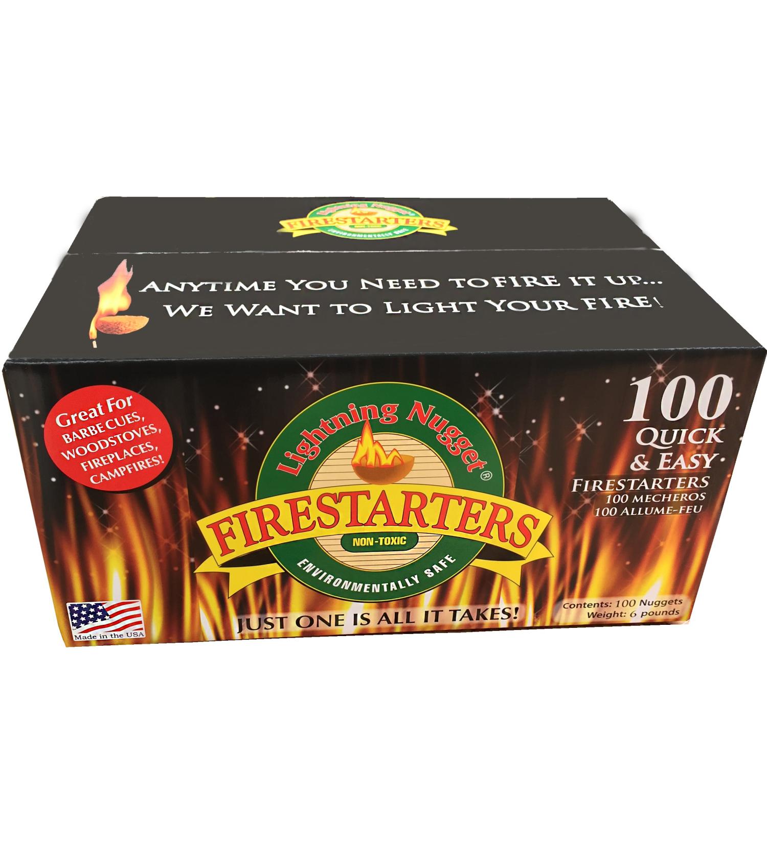 Lightning Nuggets N100SEB Fire Starter Box - 100 Tan Brown Nuggets, Super Economy Pack - Buy Online on GoSupps.com