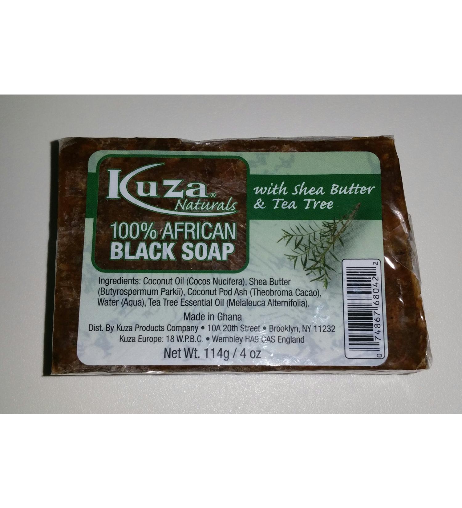100% African Black soap with shea butter and tree tea oil-Kuza Naturals made in ghana