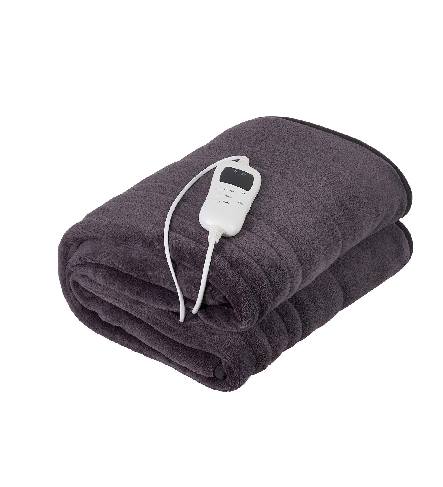 Camry CR 7418 XL Heating Ceiling Blanket 160x180cm - Extra Large Electric Thermal Blanket 7 Heat Settings Timer Digital Control Washable 120W Gray - Buy Online on GoSupps.com