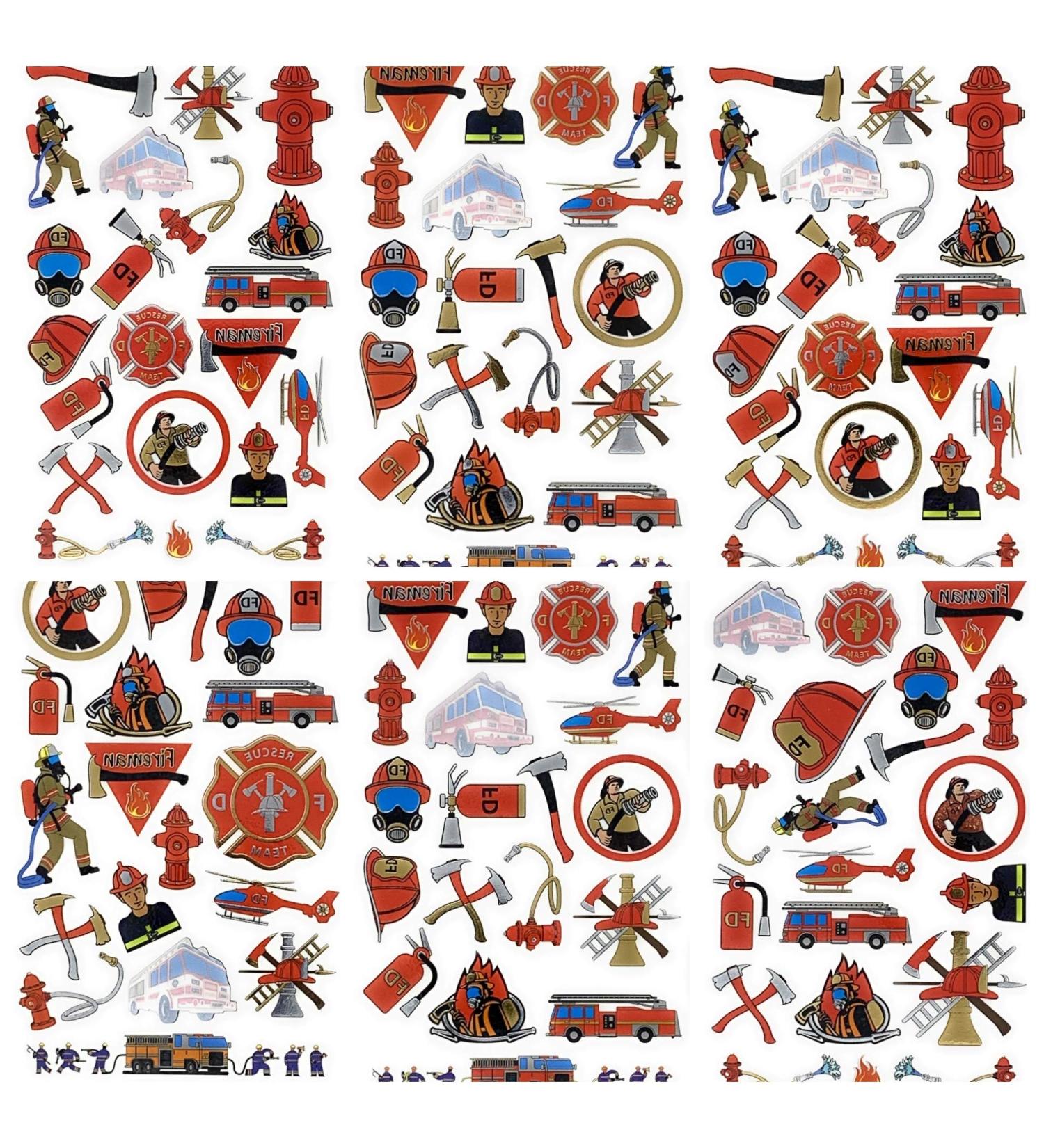 Firefighter Temporary Tattoos 152 Metallic Designs on 8 Sheets for Kids and Adults | Fireman Party Supplies by John & Judy - Buy Online on GoSupps.com