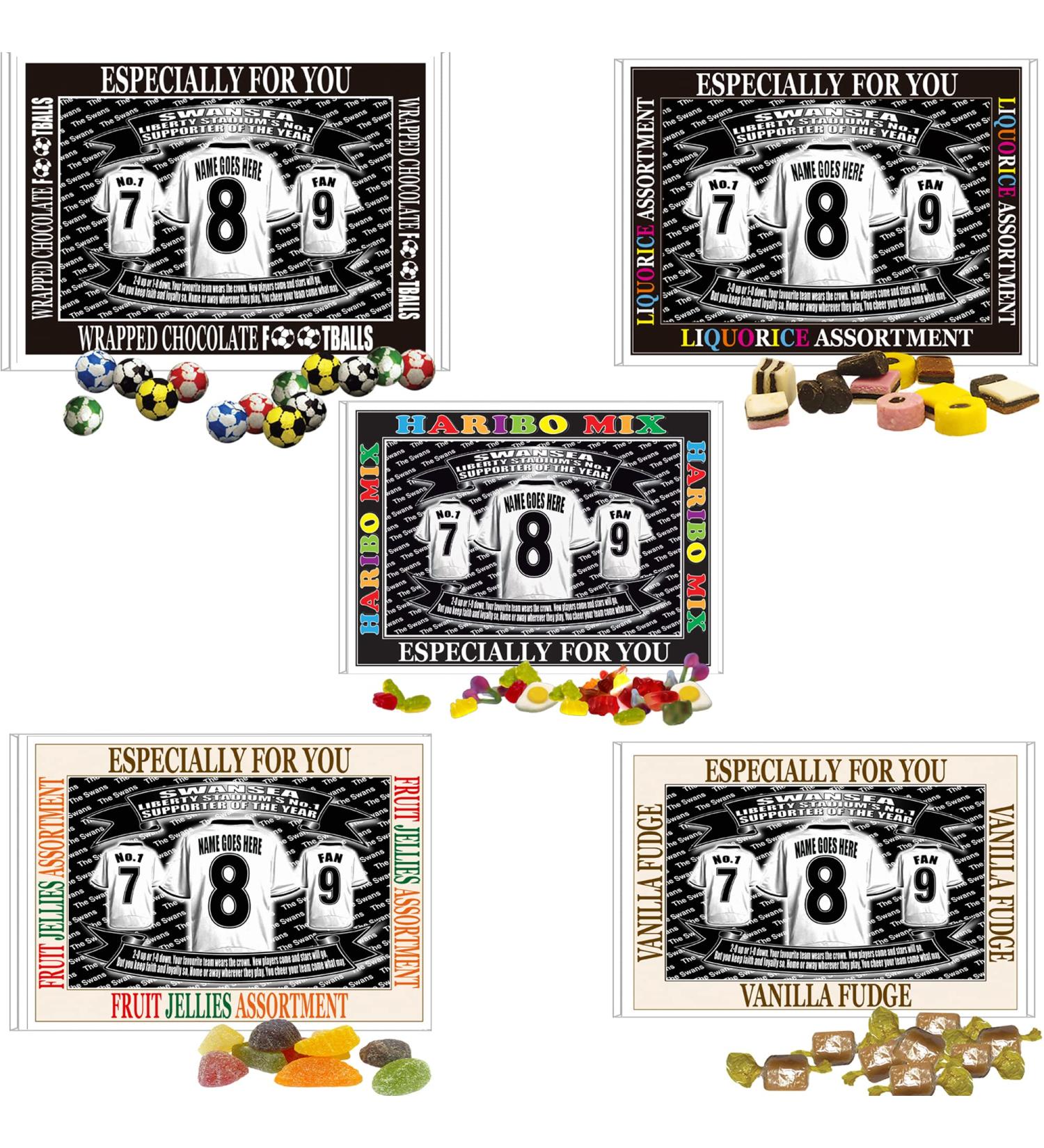 Swansea Football Shirt Personalised Gift Boxed Sweets Variety - Buy Online on GoSupps.com