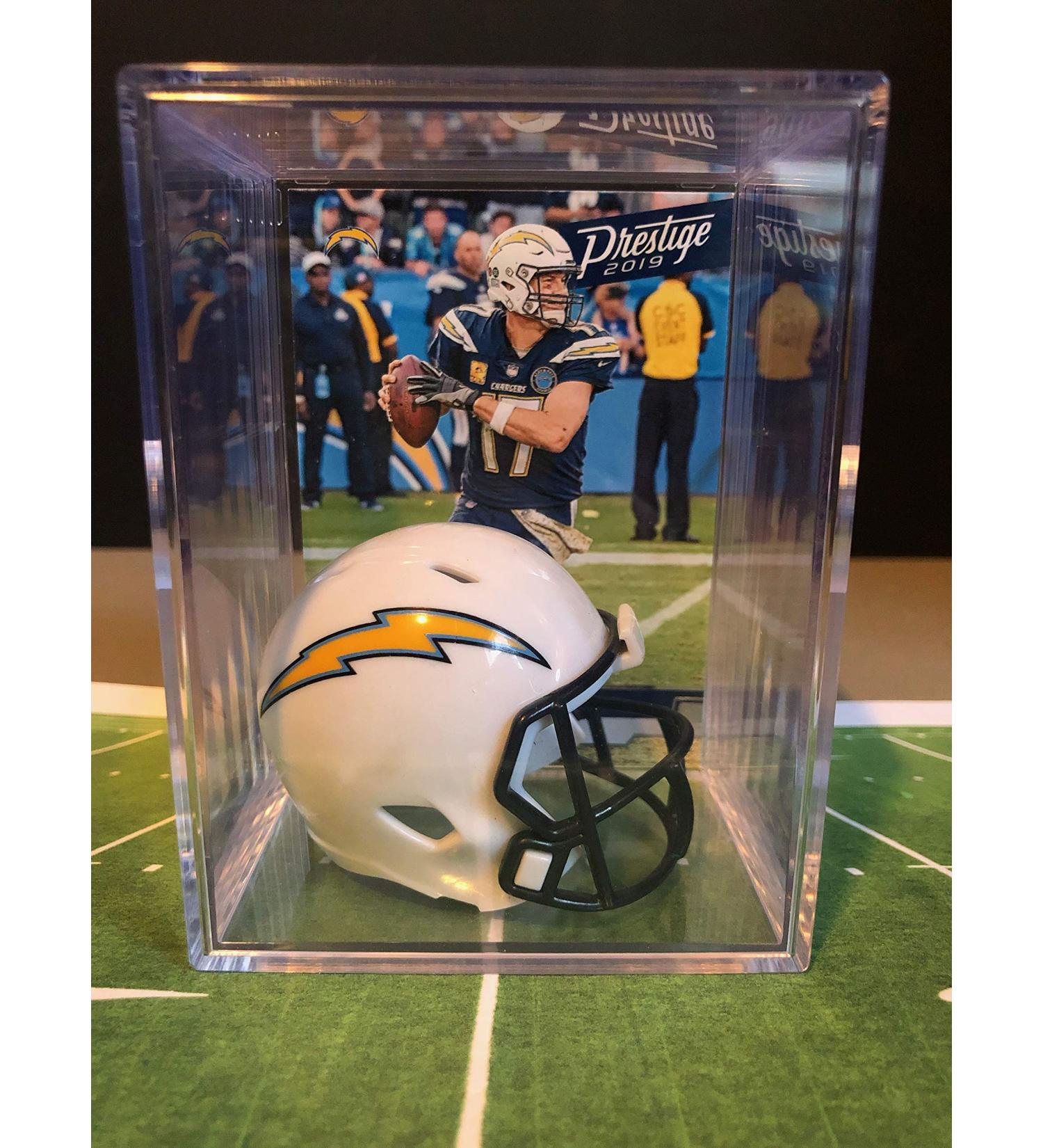 Los Angeles LA Chargers NFL Helmet Shadowbox w/Philip Rivers card